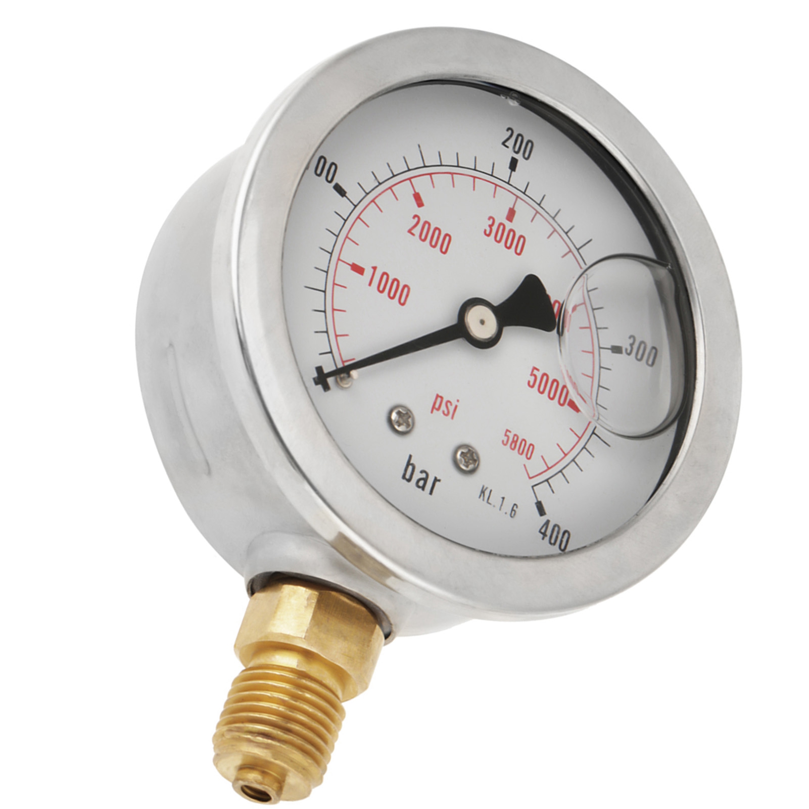 0–400 Bar / 0–5800 Psi G1/4 68 Mm Manometer Für Hydraulikdruck