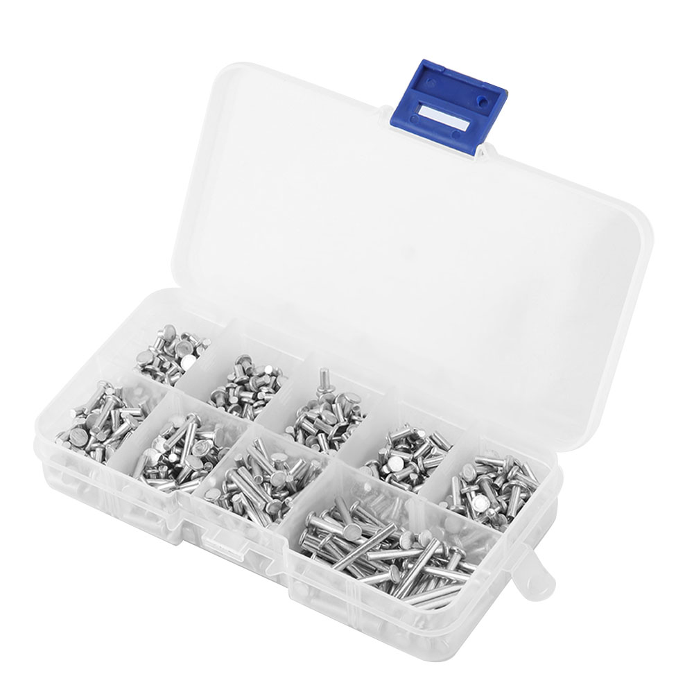 450 Stück M2,5 Flachkopf-aluminiumnieten, Flachkopf-blindnieten, Länge 3 Mm–20 Mm