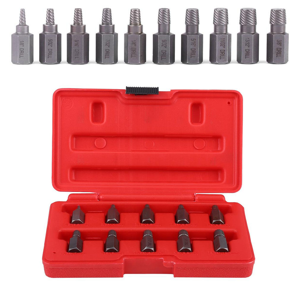 10-teiliges Schraubenausdreher-set (3,2-10,3 Mm) Zum Entfernen Von Durch Rost Beschädigten Bolzen Und Schrauben.