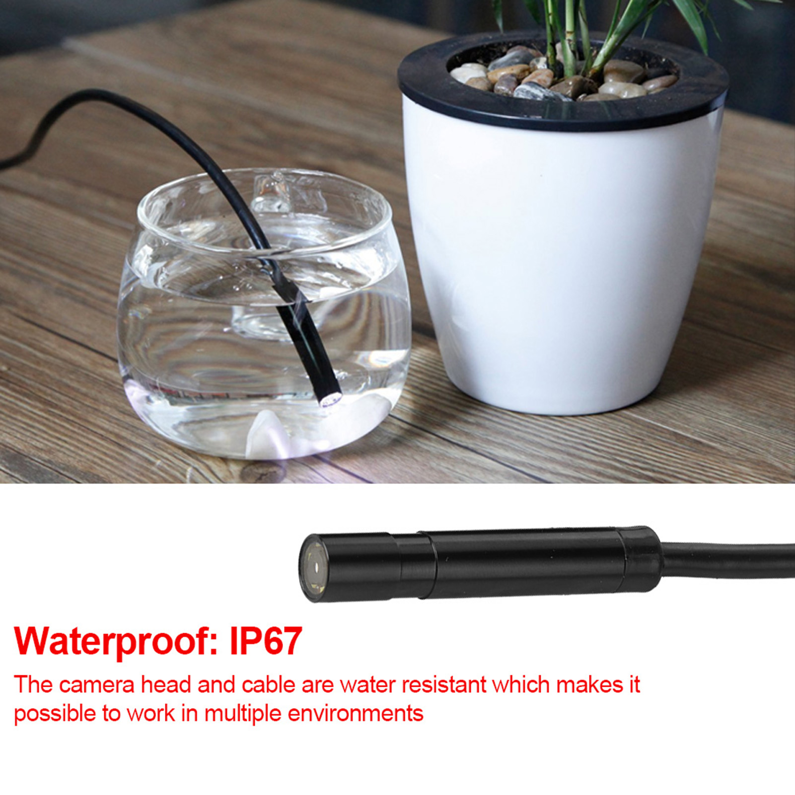 1 Schwarzes 15 M Usb-endoskop Mit Wasserdichter 2-megapixel-kamera Zur Inspektion Von Rohren Und Fahrzeugen