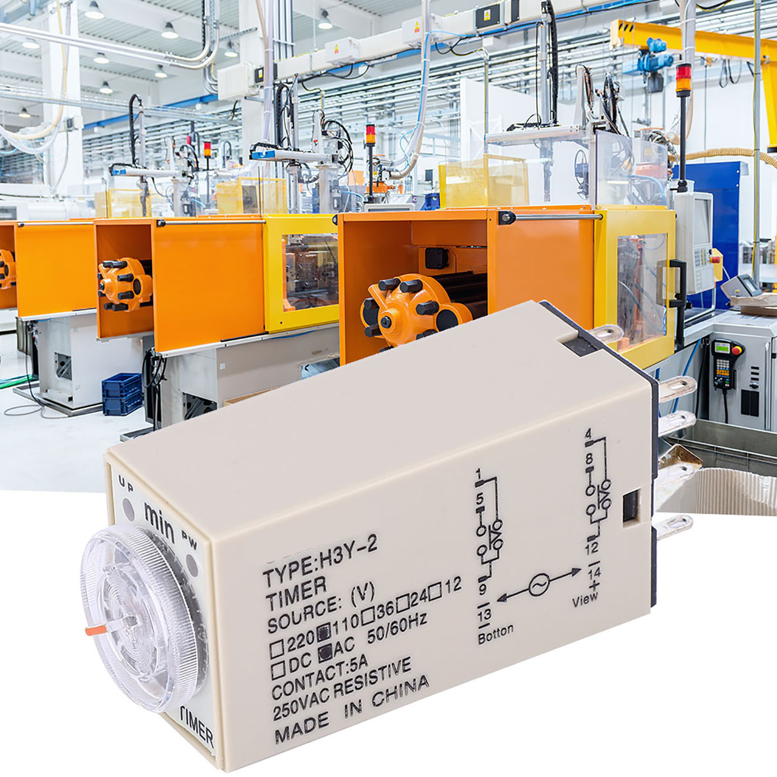 Zeitrelais H3y-2 Mit 0–3 Minuten Einschaltverzögerung, 8-polig, 24 V, 110 V, 220 V Wechselstrom