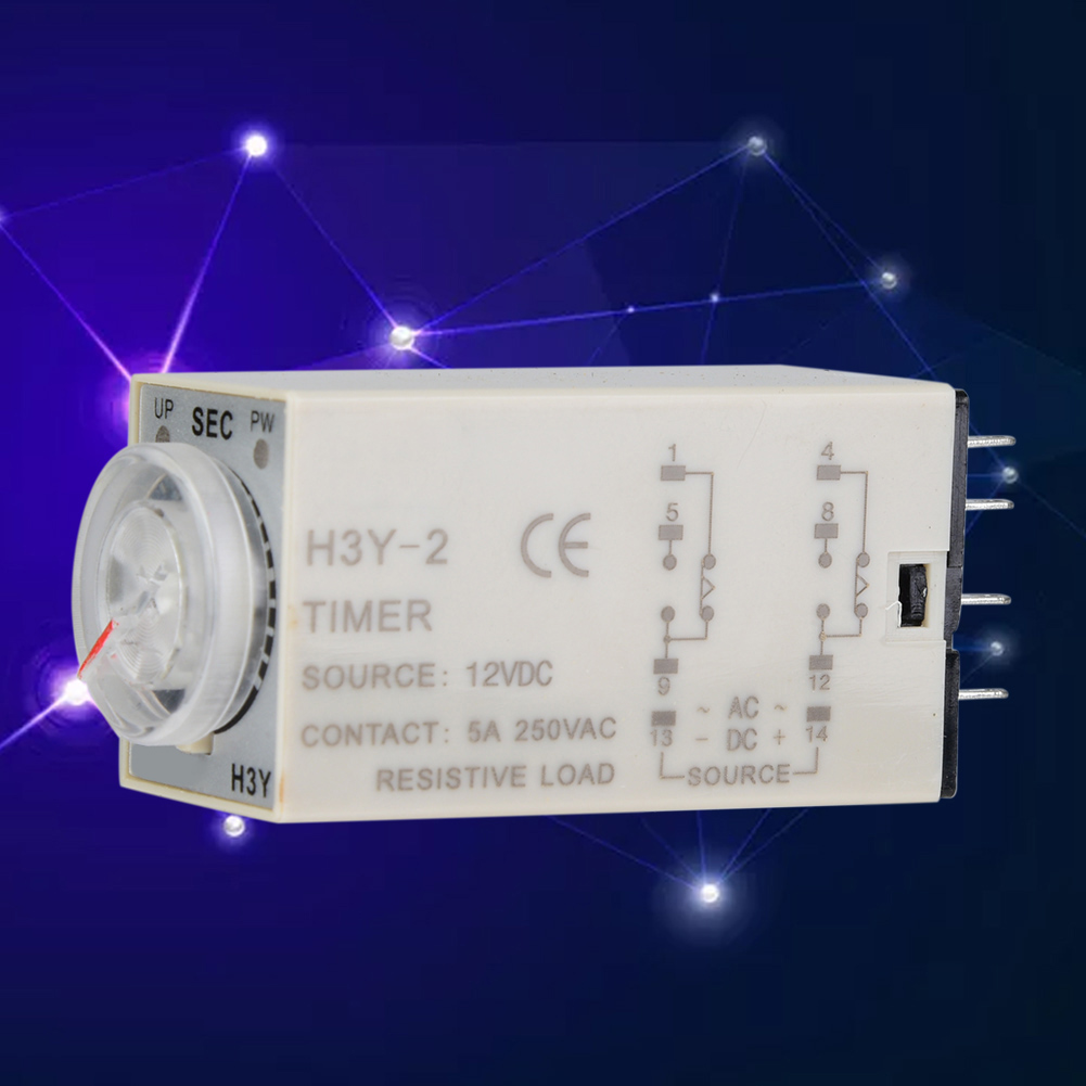H3y-2 Ein-/ausschalt-timer-relais Mit Zeigersteuerung Und Verzögerungstimer, 8-polig, 12 V Dc (60 S)