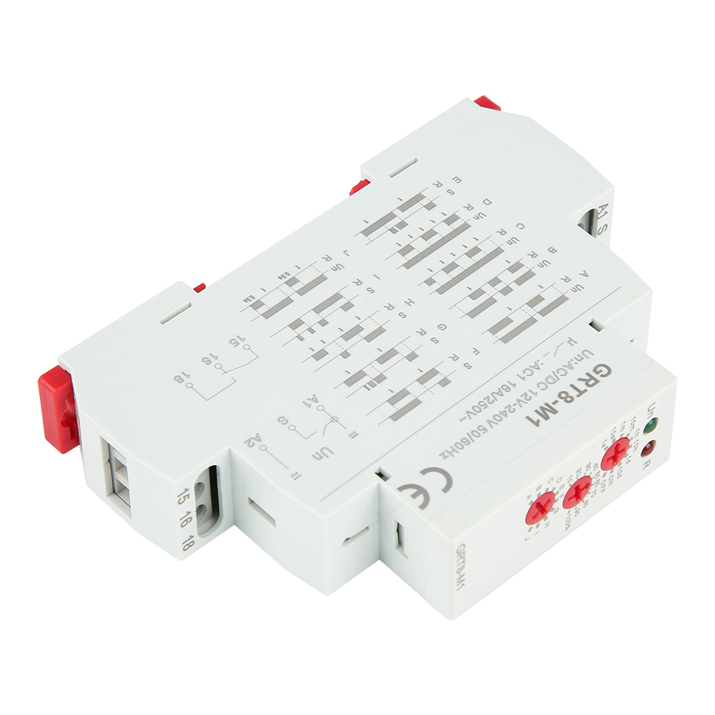 Grt8-m1 Multifunktionales Zeitverzögerungsrelais, 10 Funktionen, Din-schienenmontage, Ac/dc 12v240v