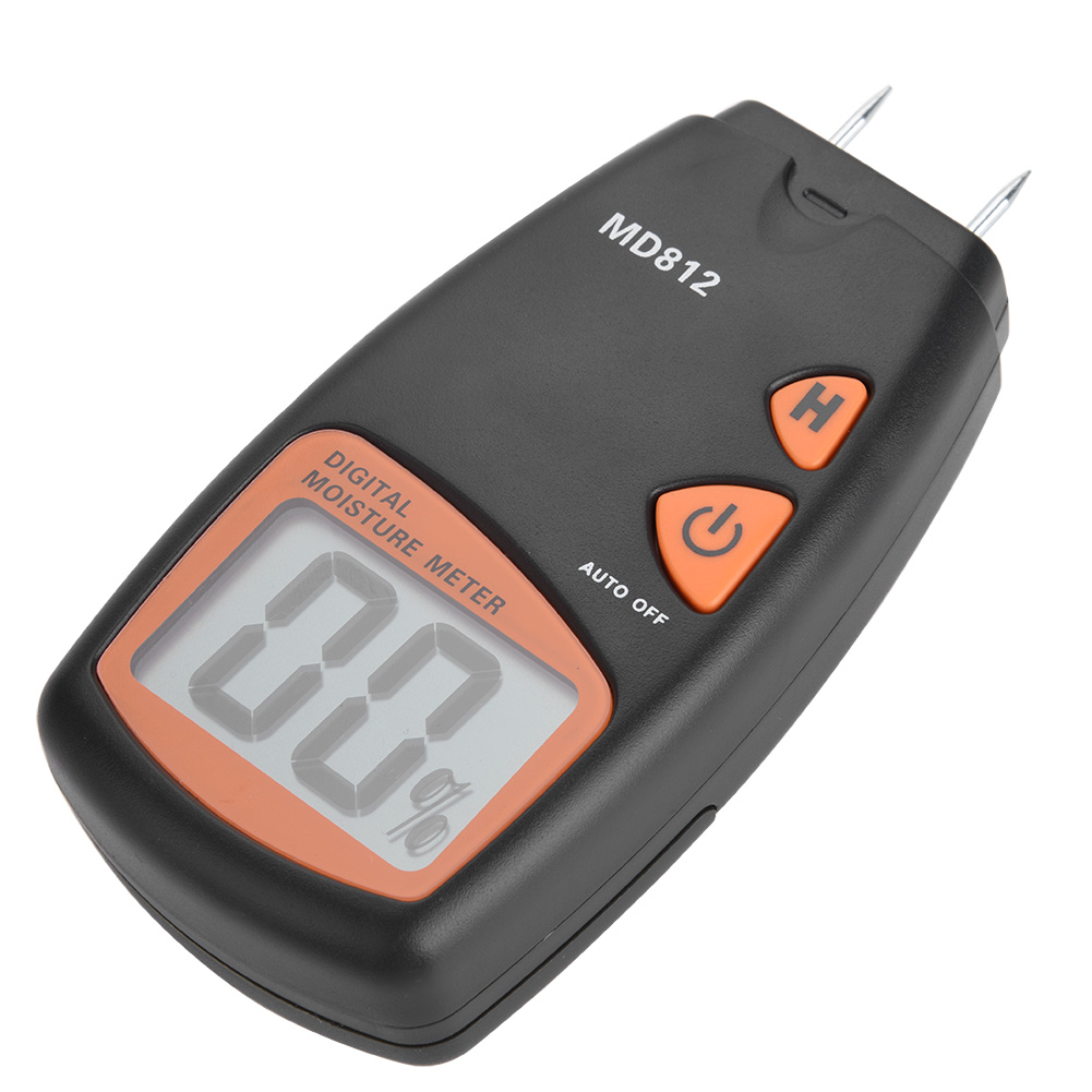 Digitales Holzfeuchtemessgerät Md812 Mit Lcd-display, 2/4-poligem Anschluss, Feuchtigkeitsmesser Und Feuchtigkeitssensor
