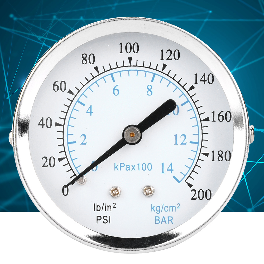 Manometer Mit Zwei Skalen (0–14 Kg/cm², 0–200 Psi), 1/8-npt-anschluss An Der Rückseite