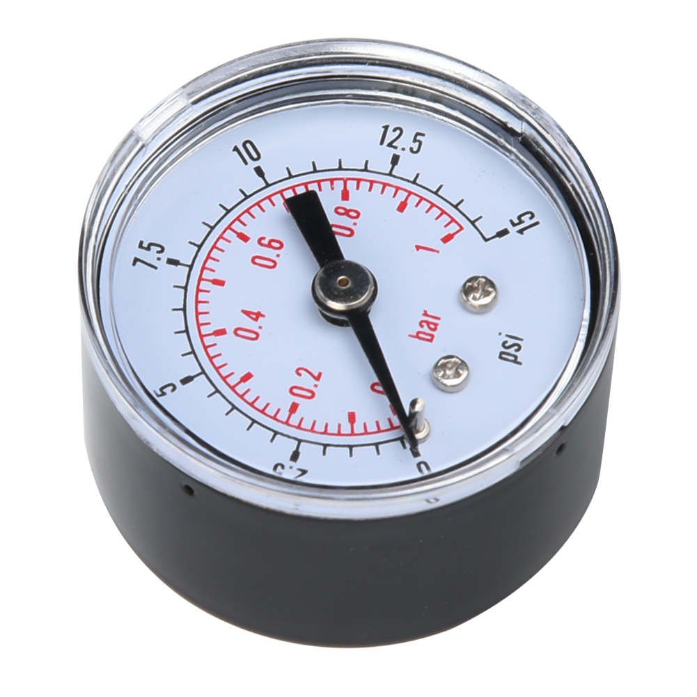 Mechanisches Manometer Für Luft, Öl Und Wasser, 1/8" Bspt-rücklaufanschluss (0-15 Psi 0-1 Bar)