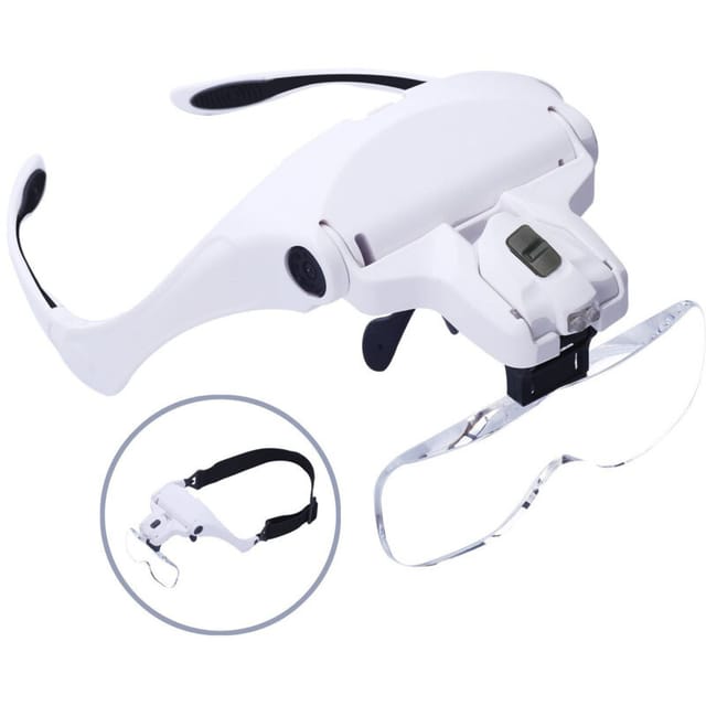 Lupe mit 2 LEDs – Von vorne beleuchtete Lupe zum Lesen, für alle Präzisionsarbeiten, Reparaturen, Nähen, Schmuck, Uhren und Kunsthandwerk – 5