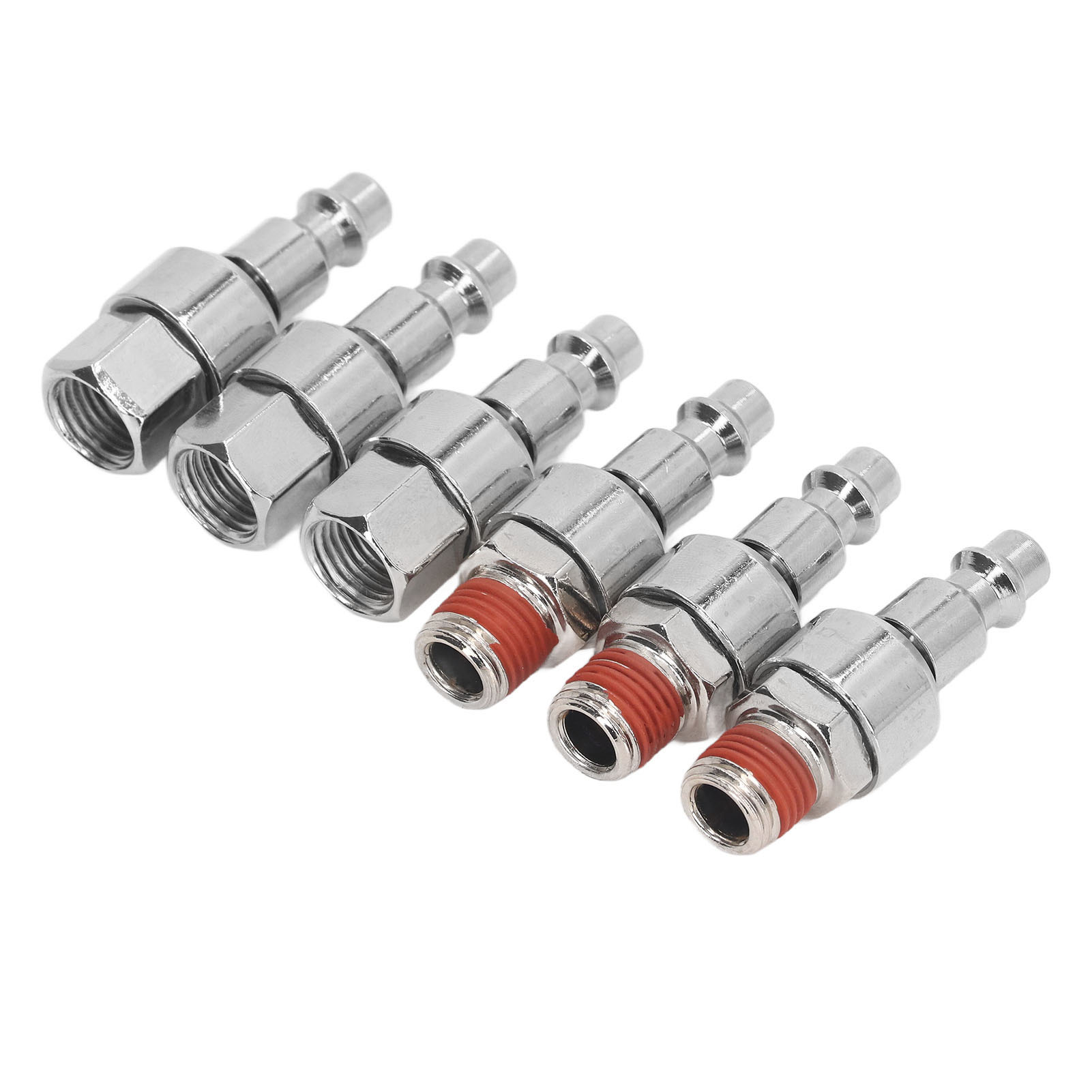 6 Stück Druckluftschlauchverbinder, 1/4 Zoll Npt 360 Grad Drehbarer Luftverbinder, Schnellverbinder Aus Edelstahl