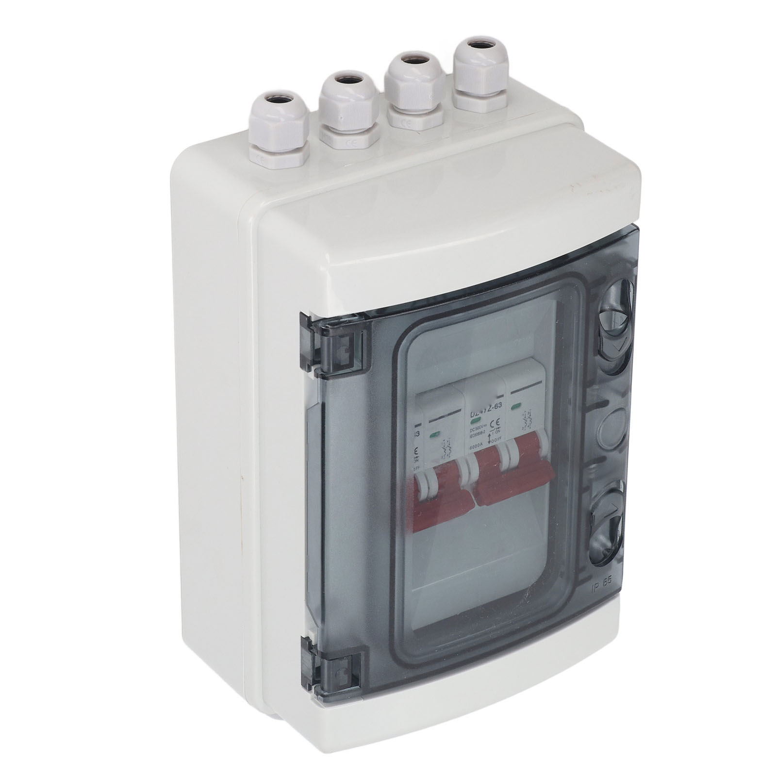 Dc-miniatur-leistungsschalter, 2 Eingänge, 2 Ausgänge, Solarmodul-leistungsschalter, Stromverteilung, Uv-geschützt, Ip65 Wasserdicht, 500 V, 63 A