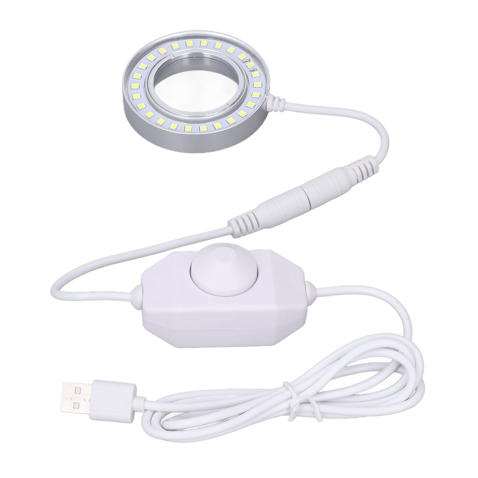 Mikroskopbeleuchtungslampe Mit Spiralverschluss, Einstellbare Helligkeit, Led-ringlicht Mit Regler