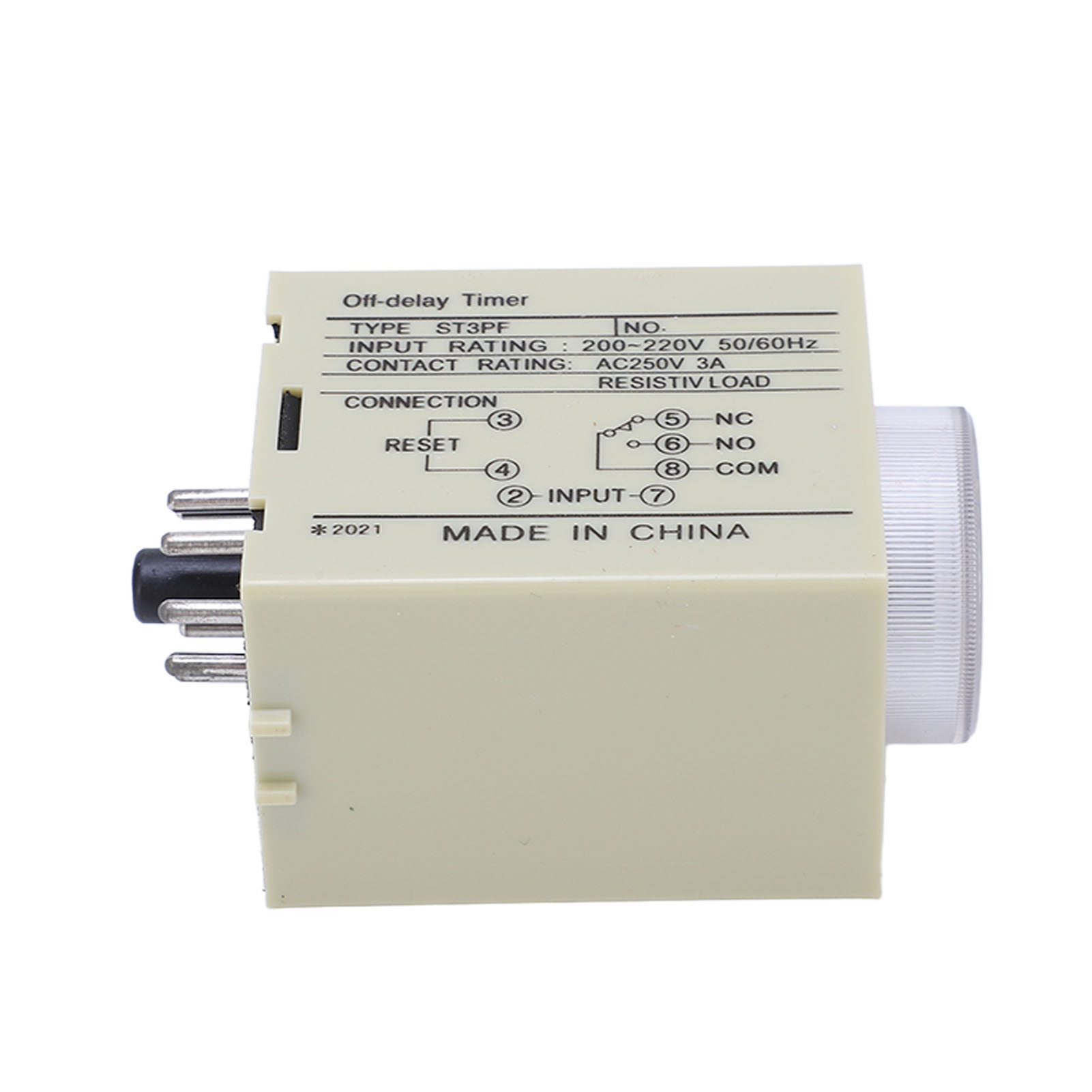 Berm Zeitverzögerungsrelais Mit Drehknopf, Hochpräziser Timer, Ac 200–220 V, St3pf 60s