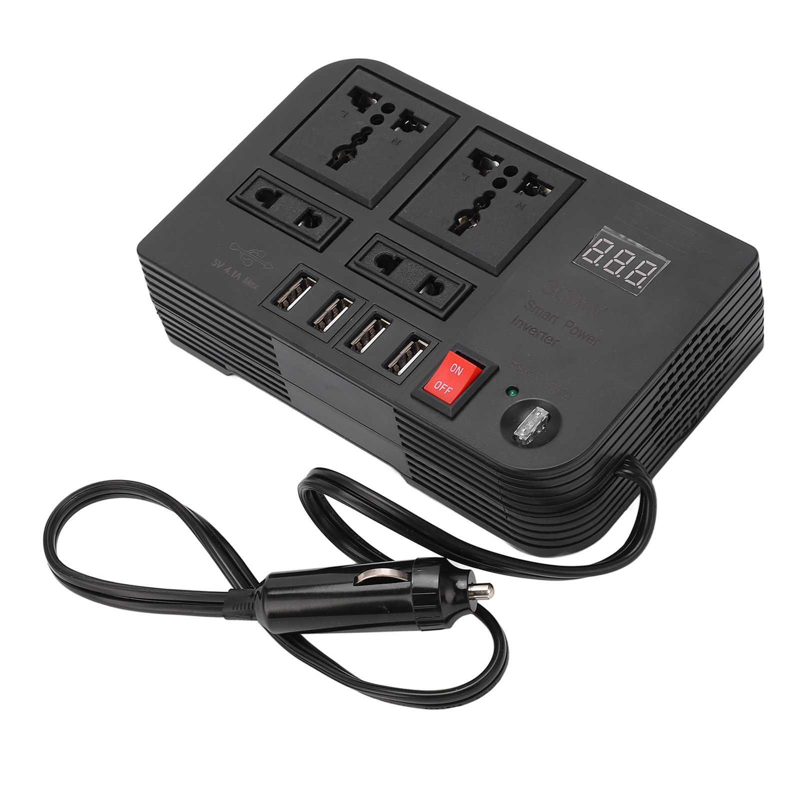 Wechselrichter-transformator (12 V Dc – 220 V Ac) Mit 4 Usb-anschlüssen Und 4 Steckdosen