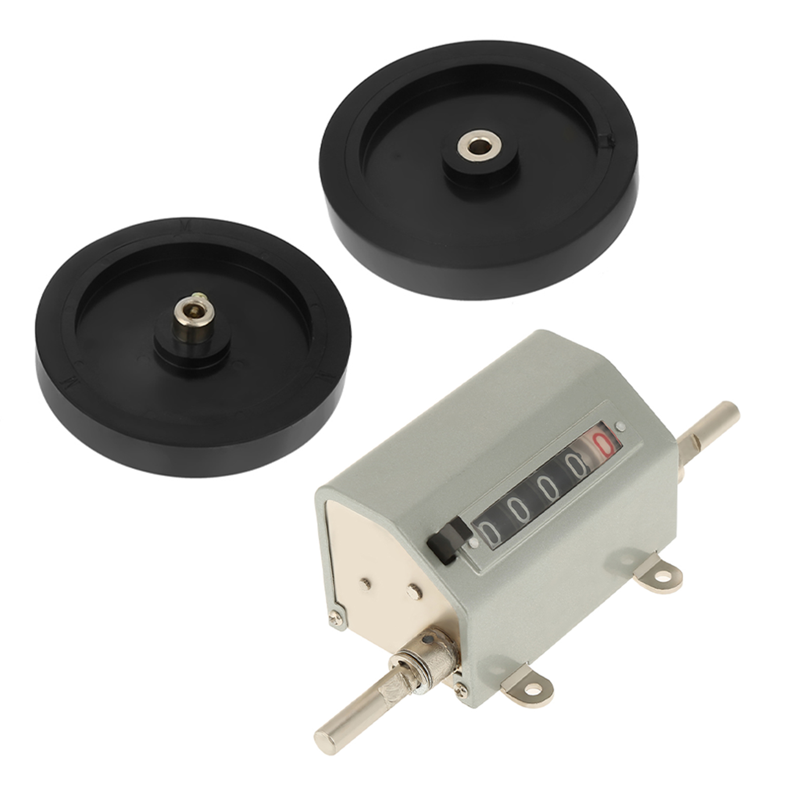 Drehknopf, 5-stellig (0–9999,9), Längenzähler, Max. Drehzahl 350 U/min, Grau, Reset-funktion