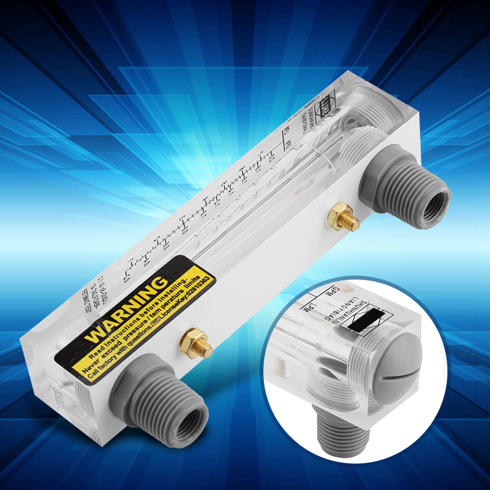 Glas-durchflussmesser (plattentyp) – Wasserdurchflussmesser 0,2–2 Gpm / 1–7 Lpm