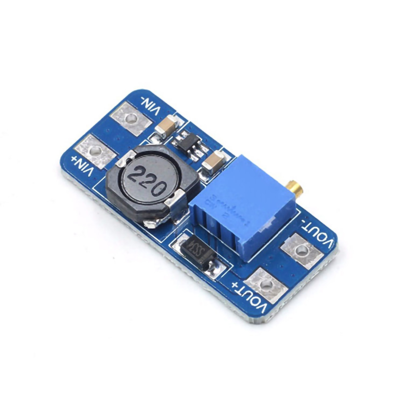 5 Stück Boost-modul, Einstellbare Spannungswandlerplatine, 2 A, 2–24 V – 5,9 V, 12–28 V, Elektronisches Bauteil