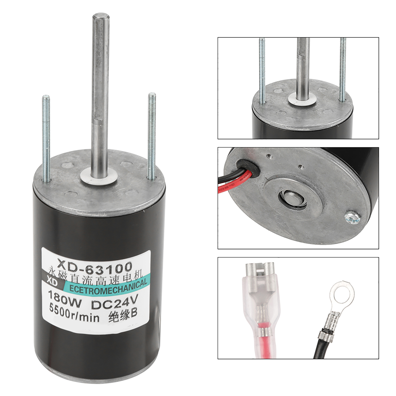 Leistungsstarker 150-w-gleichstrommotor Mit Bürsten, Vorwärts-/rückwärtslauf, Für Diy-generatoren (24 V, 5500 U/min)