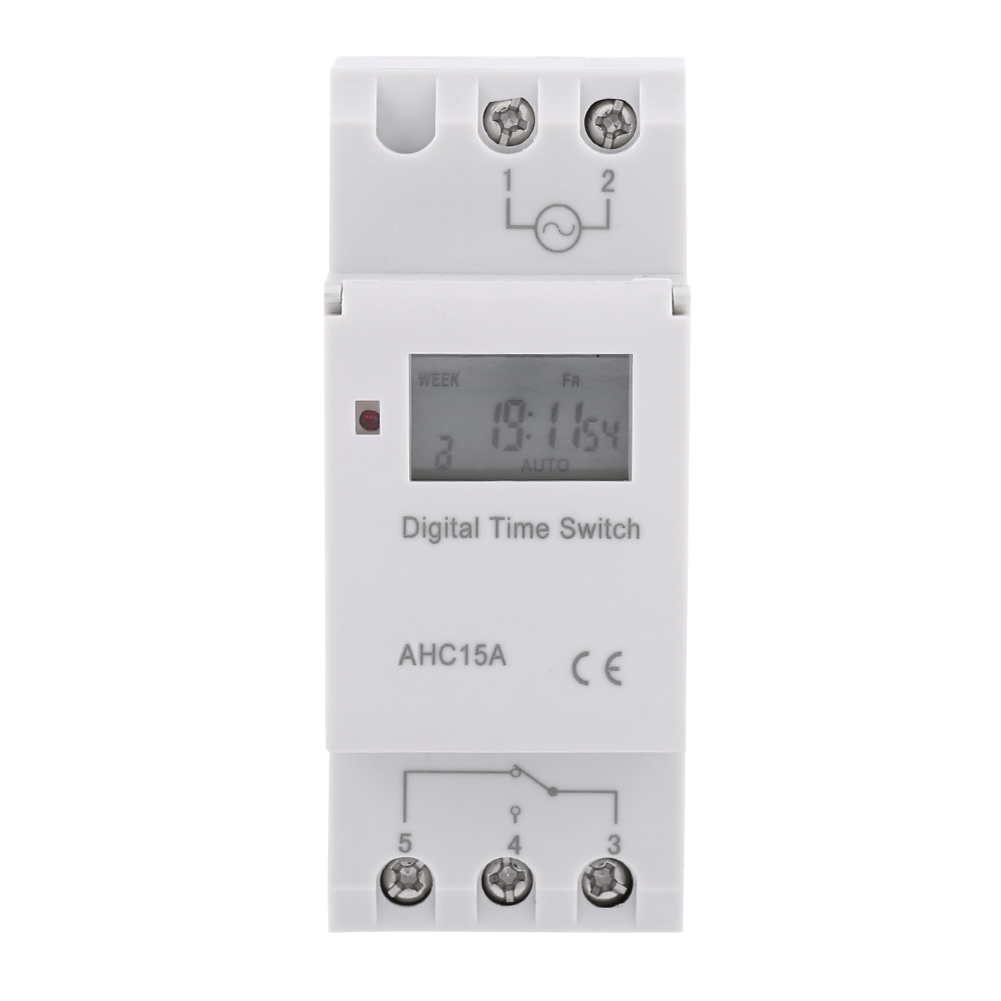 Wöchentlich Programmierbarer Elektronischer Relais-timer Mit Lcd-anzeige Und 16 Ein-/ausschaltzyklen (ac/dc12v)