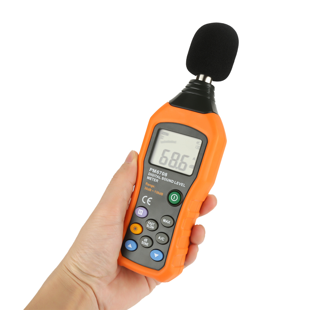 Peakmeter Pm6708 Digitales Lcd-schallpegelmessgerät (dezibel) 30-130 Db