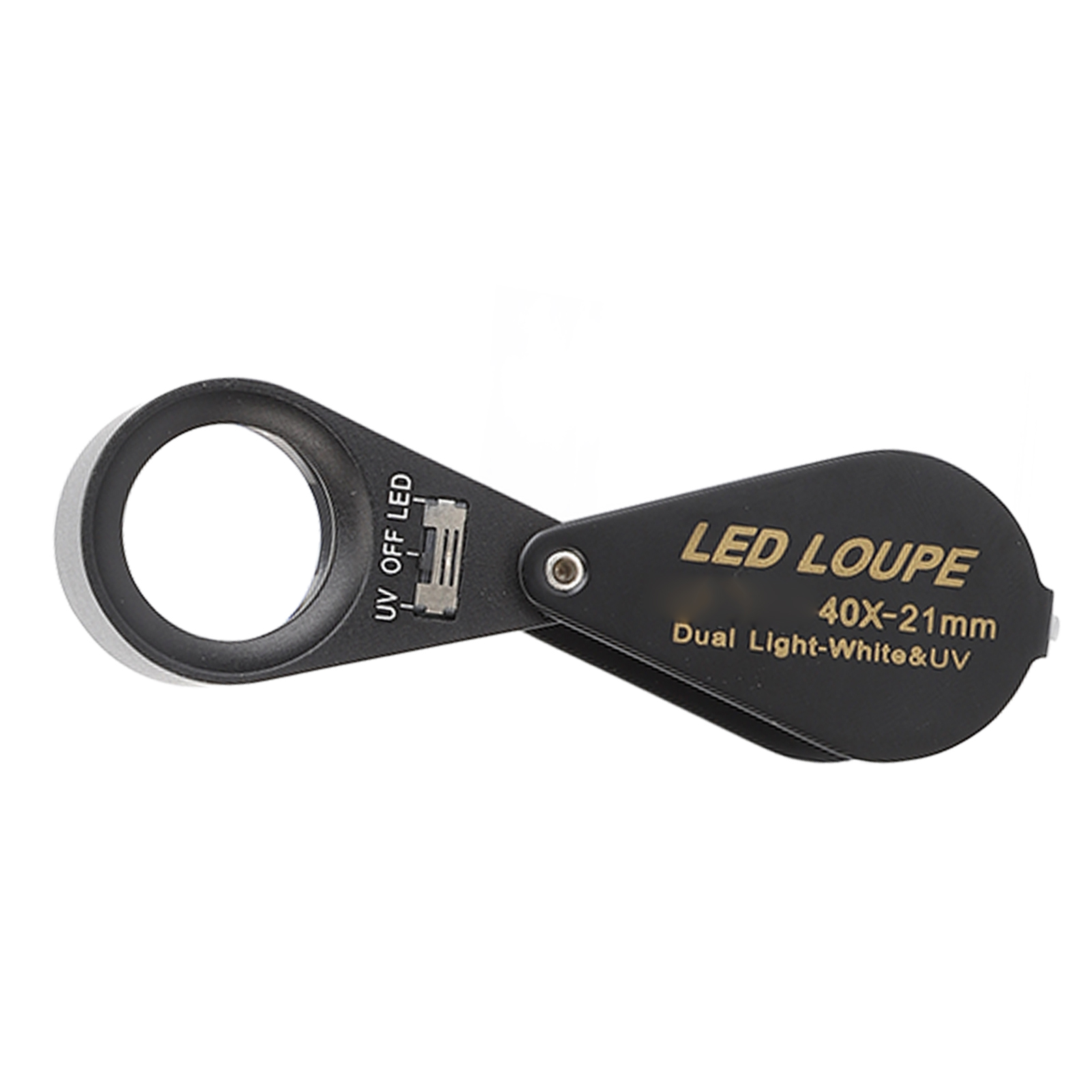 40-fache Schmucklupe, 21-mm-linse, Faltbar, Mit Led-uv-licht Für Inspektion Und Diy-projekte