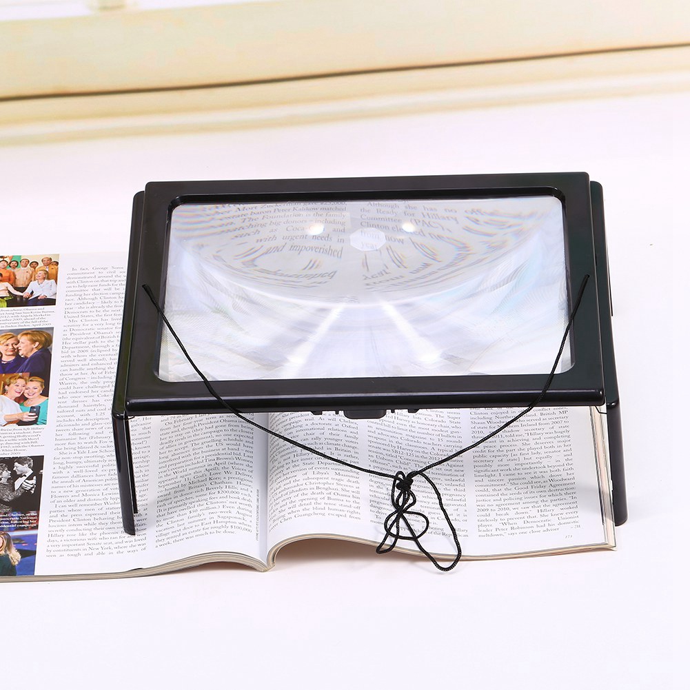 Große Leselupe Im A4-format, Freihändige Bedienung, 3-fache Vergrößerung Mit Led-beleuchtung, Gdel