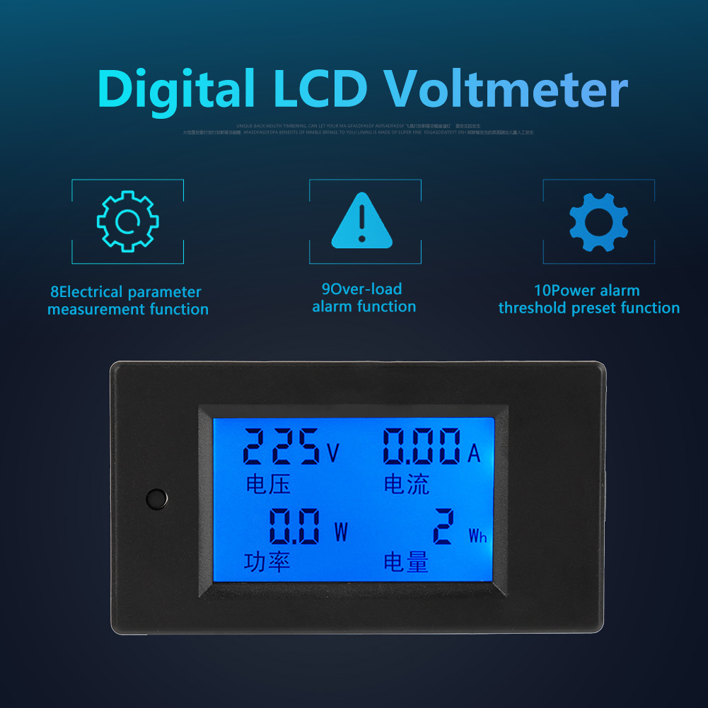 Peacefair Pzem-021 Digitales Lcd-display Zur Messung Von Wechselspannung, -strom Und -energie, 20 A, Ac 80–260 V
