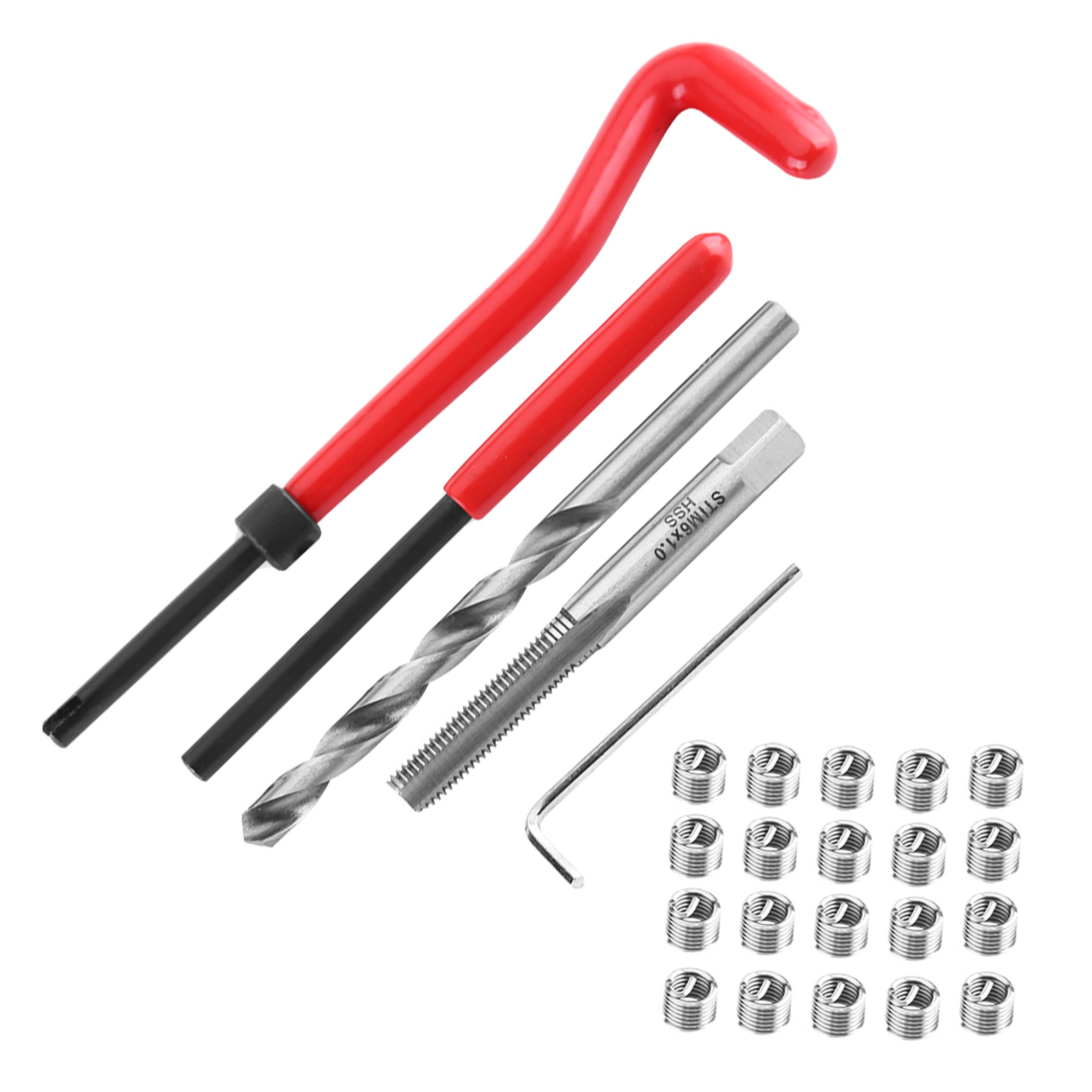 25-teiliges Gewindereparaturset, Passendes Handwerkzeugset Für Autoreparaturen M6 X 1,0 X 8,0 Mm