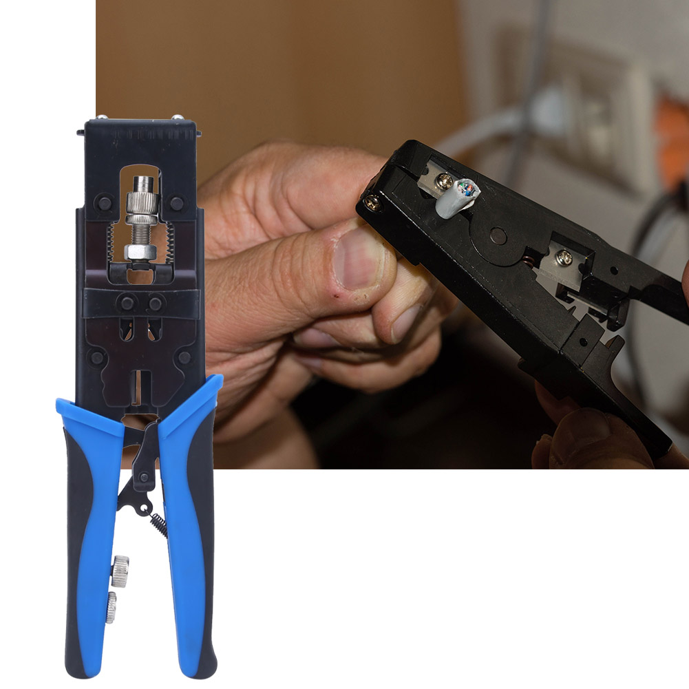 Crimpzange Für Koaxialkabelnetze Mit F/bnc/rca-stecker Für Rg58/59/62/6 (3c/4c/5c)-kabel
