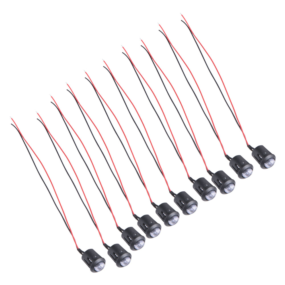 10 Stück 12v 10mm Vorverdrahtete Led-dioden Mit Dauerlicht, Sehr Hell, Wasserdicht (05)