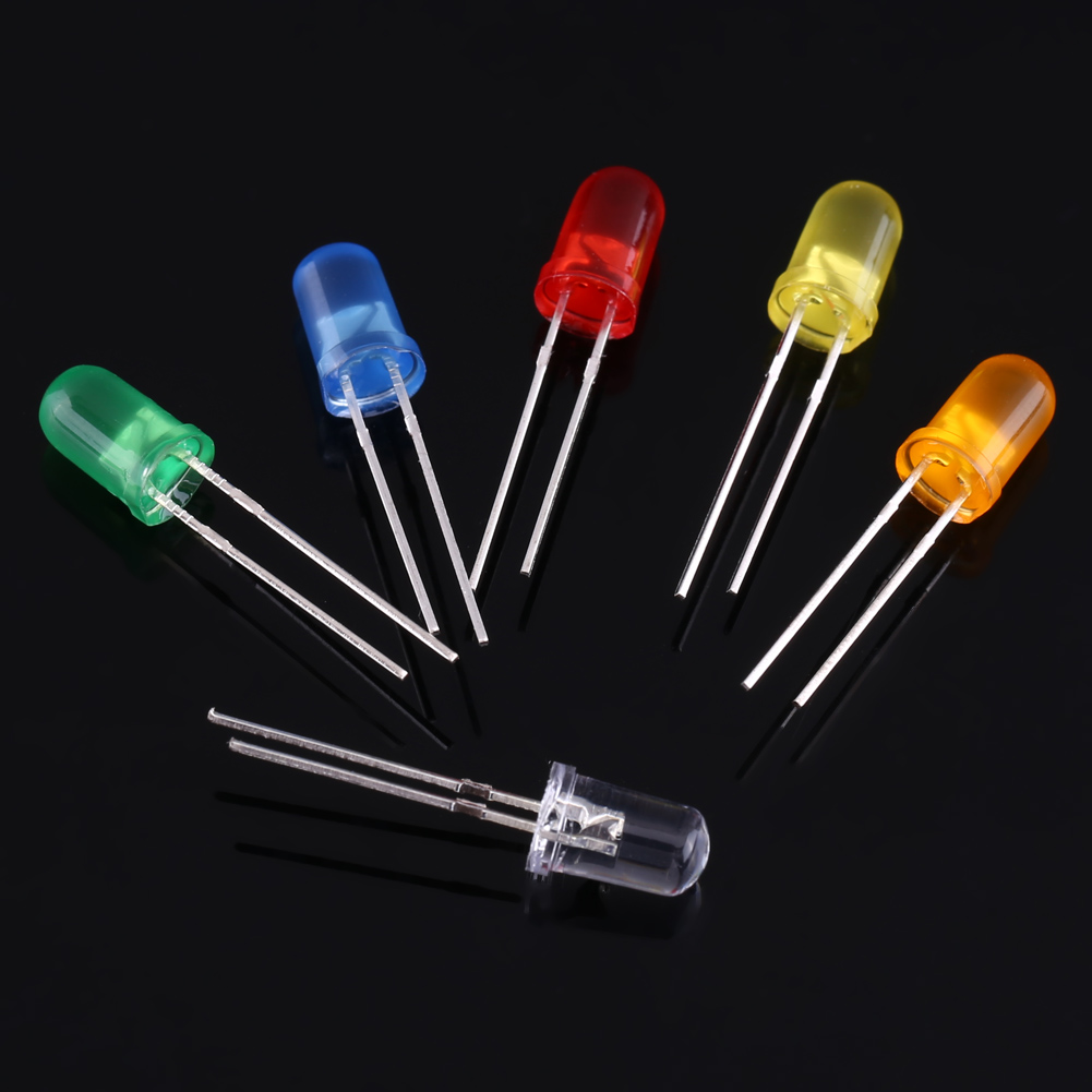 Sortiment Aus 200 Led-leuchtdioden (5 Mm, Gelb, Rot, Blau, Grün, Orange)
