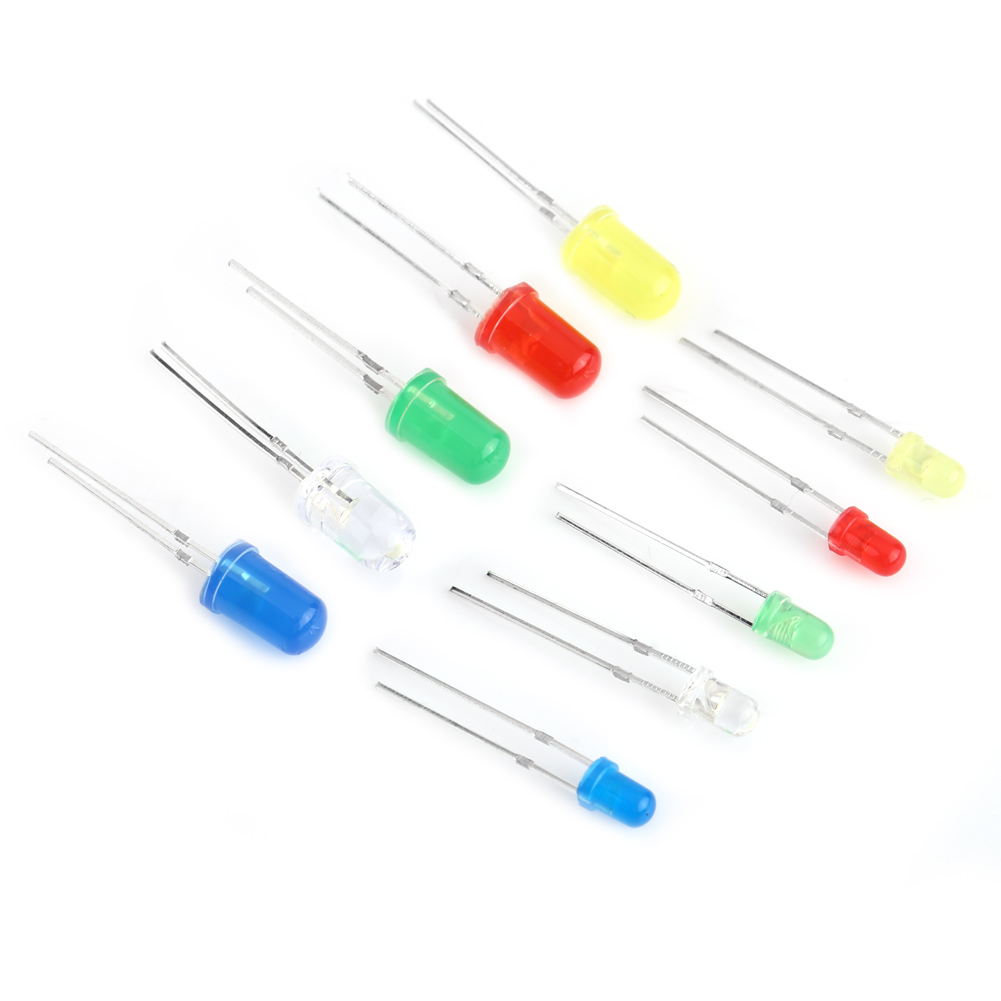 300-teiliges Led-lichtset (3 Mm, 5 Mm) In Weiß, Gelb, Rot, Blau Und Grün