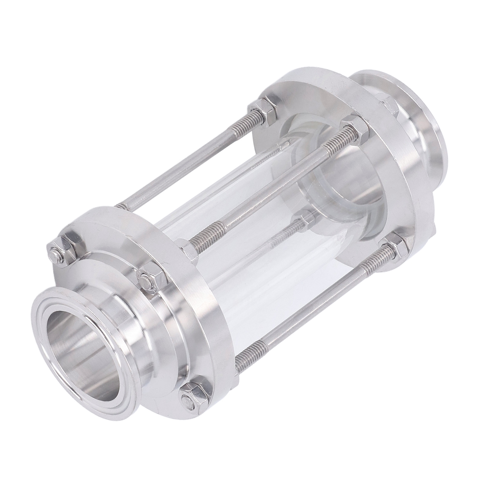 Integriertes Schauglas Aus Lebensmittelechtem Edelstahl 304, Multidirektionale Sicht, Hygienischer Durchfluss, Mit Klemmanschluss, Durchflussrohr-außendurchmesser 38 Mm / 1,5 Zoll