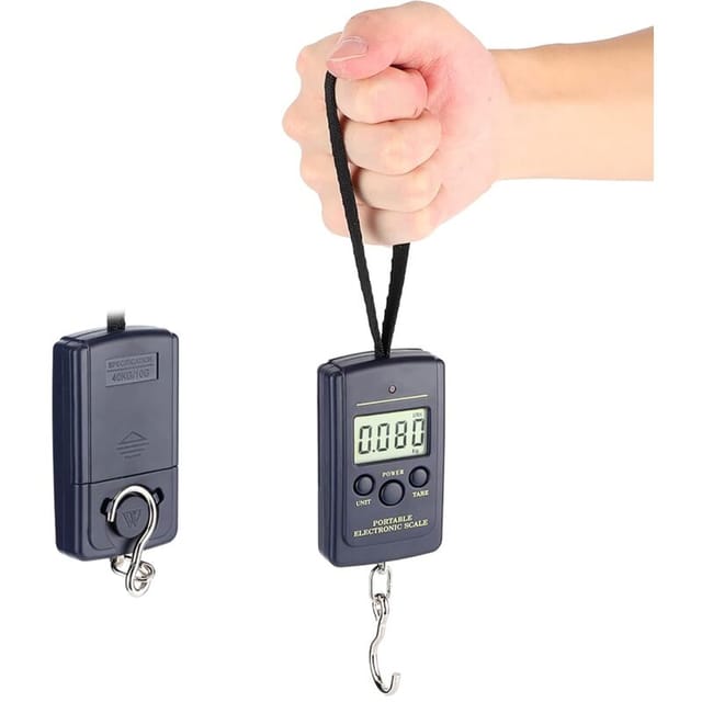 Jusch - 40 kg multifunktionale elektronische Präzisionswaage, digitale Hängewaage, Gepäckwaage, tragbare LCD-Waage