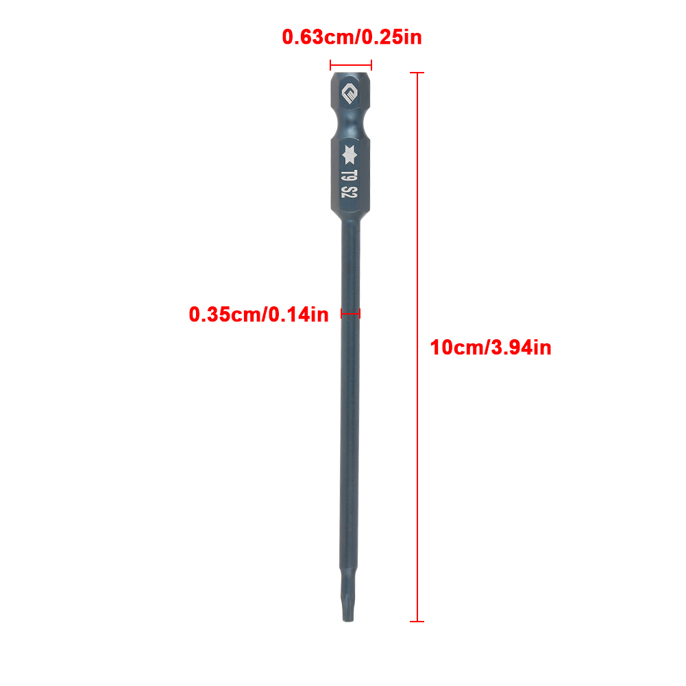 10-teiliges Set Mit 100 Mm Langen 1/4"-sechskantschraubendreherbits Mit Magnetischer T9-sicherheitsspitze