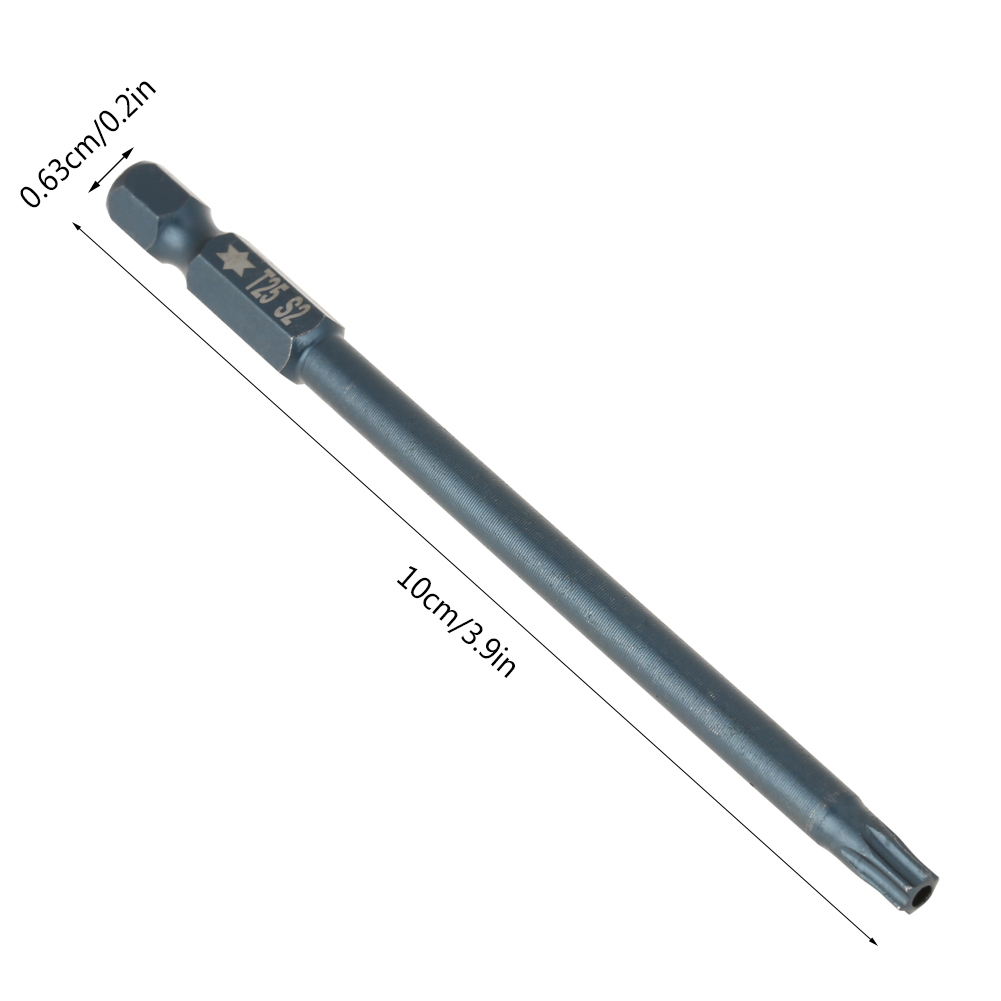 10-teiliges Set Aus 100 Mm Langen, Magnetisch Sicheren 1/4"-sechskant-t25-kreuzschlitzschrauben.