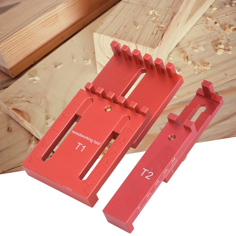 2-teiliger Tiefenmesser Aus Aluminiumlegierung Und Messing, Messwerkzeug Für Die Holzbearbeitung T1+t2(t1+t2)
