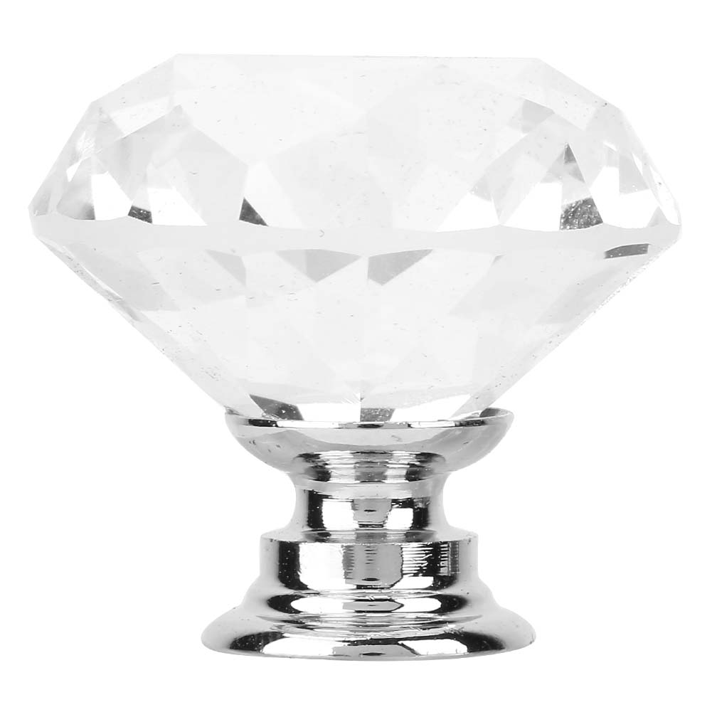 1 Stück 30 Mm Rautenförmiger Kristallglasgriff Für Schrank, Schublade Oder Tür (transparent)