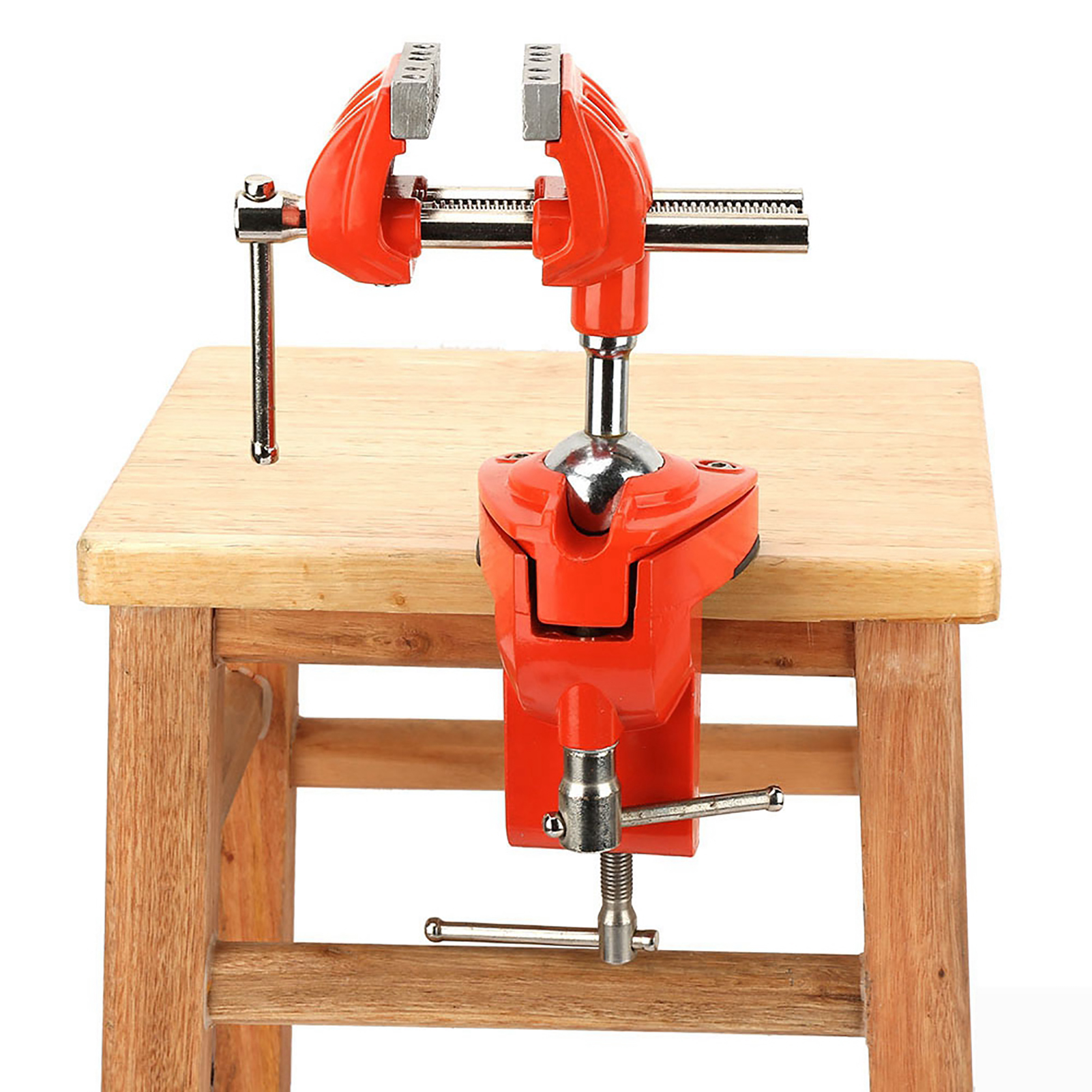 Mini-drehschraubstock, 360° Drehbar, Verstellbare Backenbreite 70 Mm, Tischklemme Für Werkbank Und Holzbearbeitung