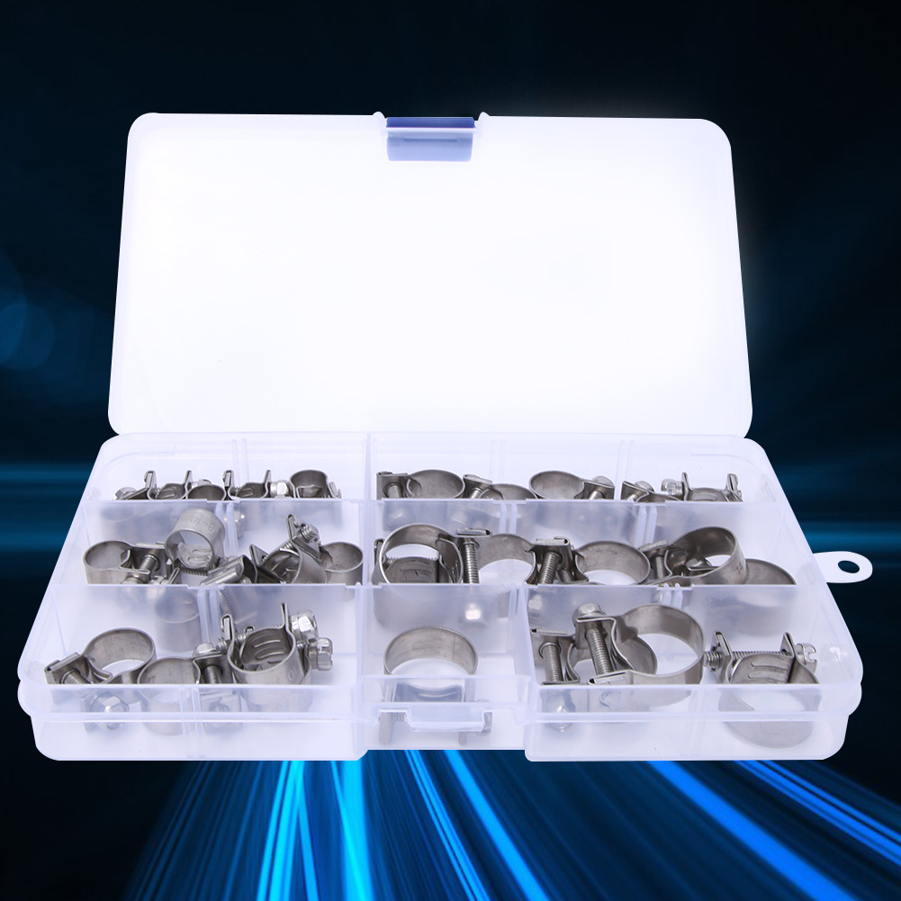 30-teiliges Sortiment An Schlauchschellen Und Rohrschellen Aus Edelstahl, 6–18 Mm