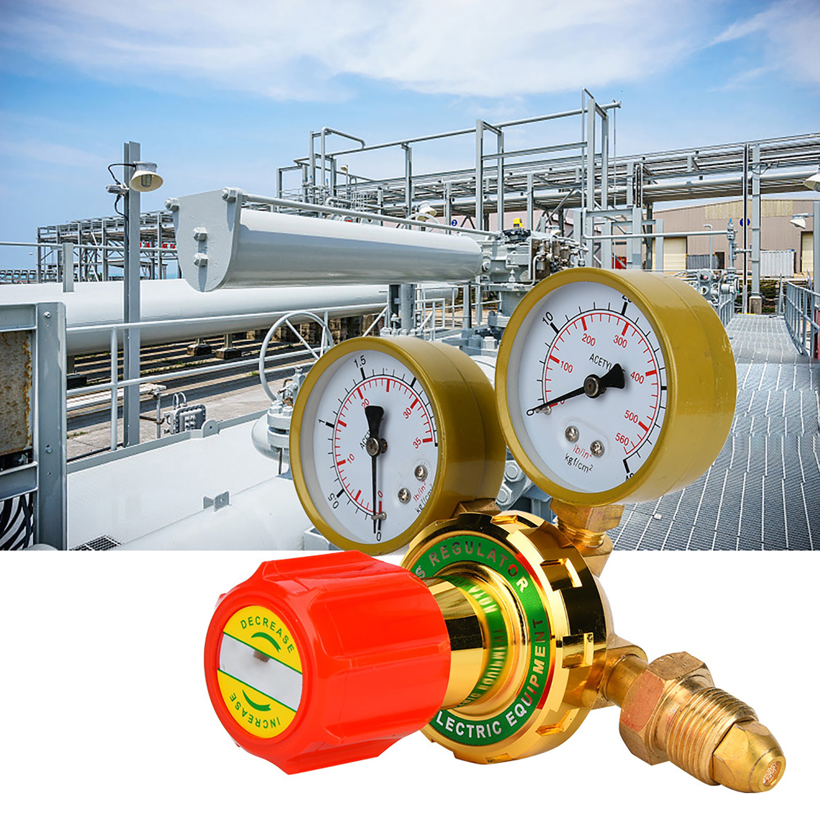 Wx Yqe /60 Acetylen-manometer/gasdruckregler Für Acetylen-gasbrenner Für Schweiß- Und Schneidgeräte G5/8 Cga580