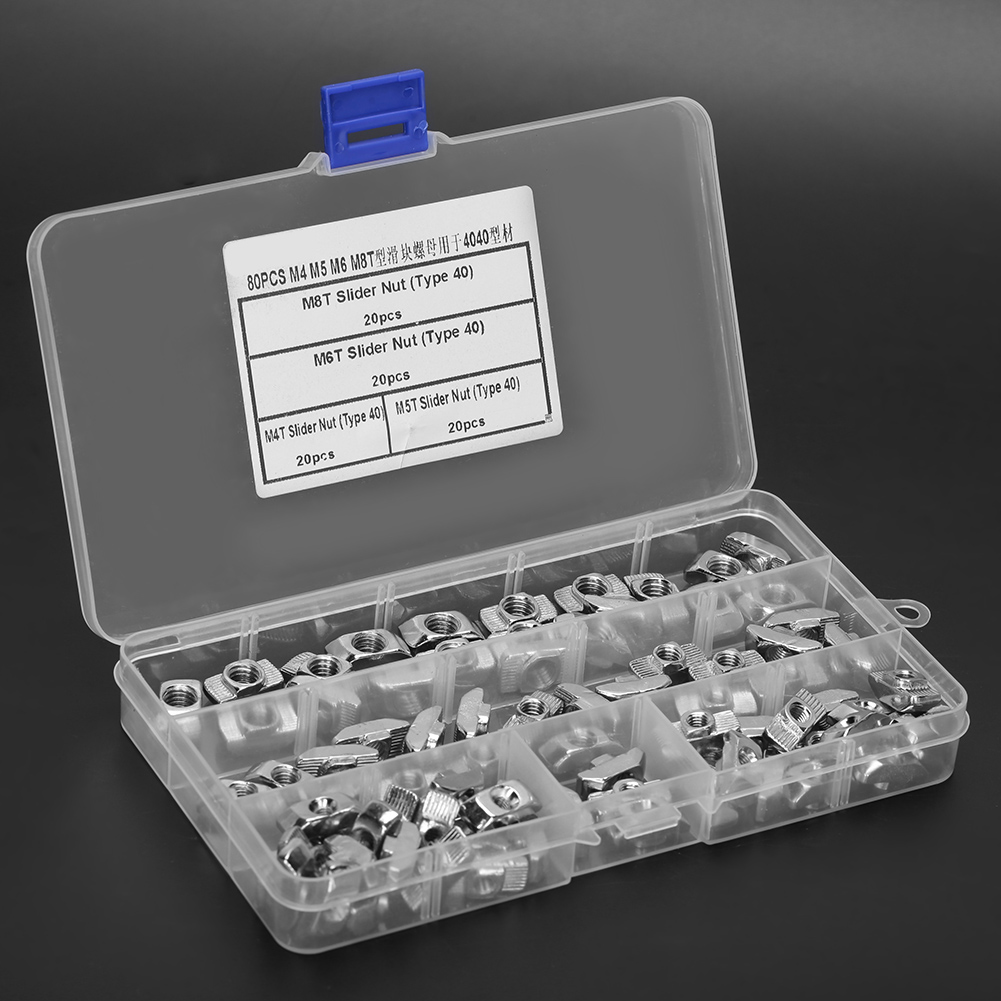 80 T-nut-gleitmuttern M4 M5 M6 M8 Befestigungselemente Für 4040 Aluminiumprofile