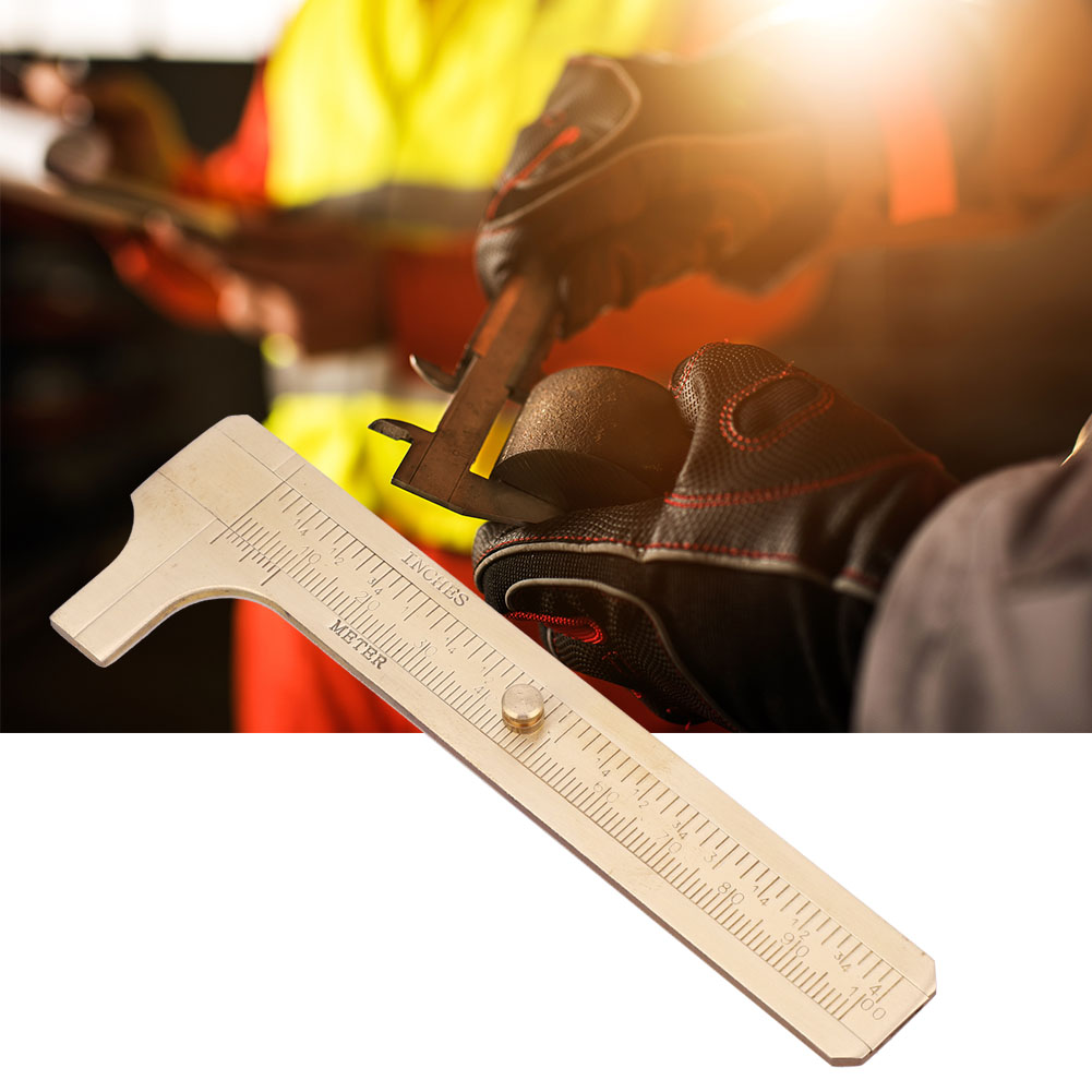 Dickenmesser Aus Messing Mit Doppelskala, Schmuckmesslineal, Messwerkzeug 0-100 Mm