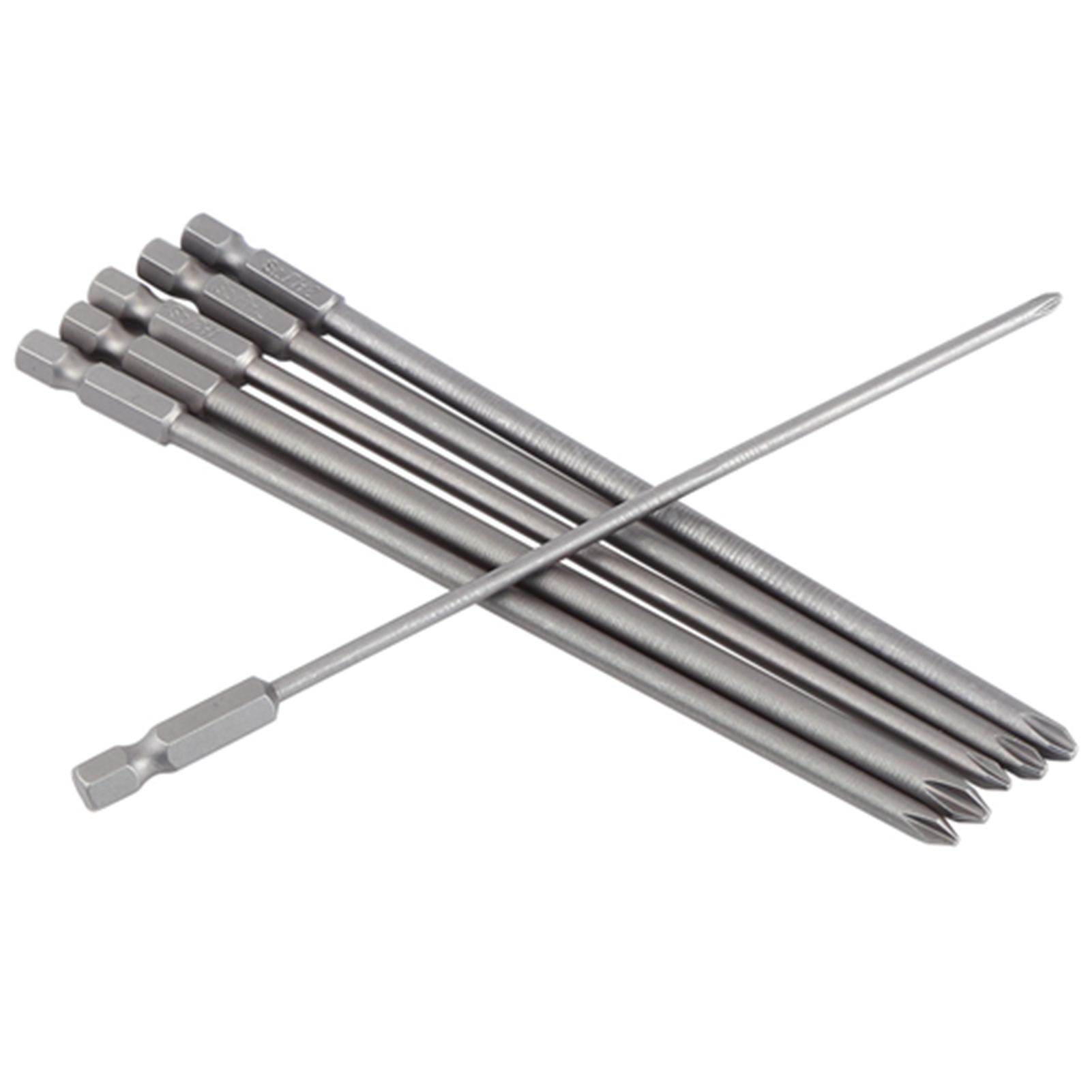 6-teiliges Magnetisches Schraubendreher-bit-set Mit Kreuzschlitzantrieb, 1/4"-schaft Aus S2-stahl, 150 Mm.