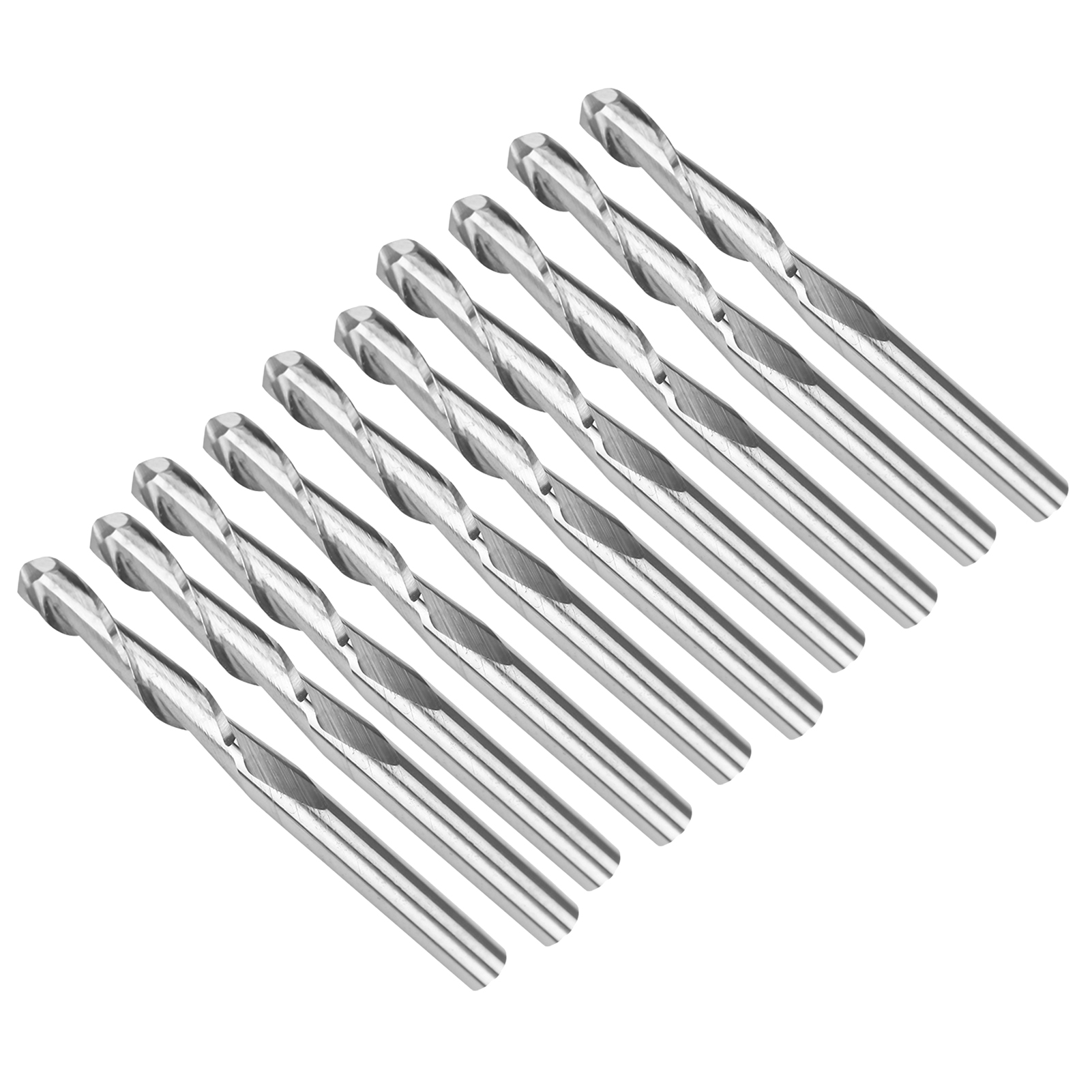 10 Stück 3,175 X 17 Mm Doppelschneider-kugelfräser Aus Hartmetall Für Die Cnc-bearbeitung