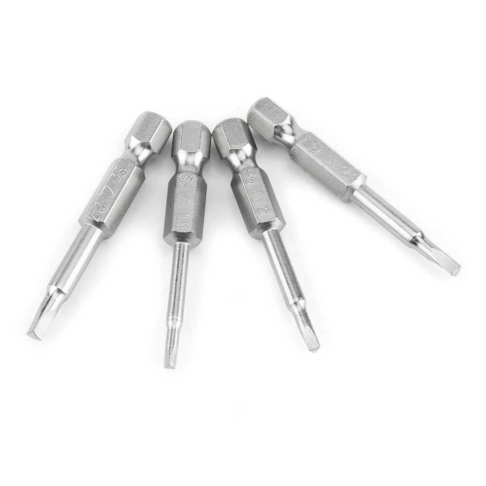 4 Stück 50 Mm Dreieckige Schraubendreherbits, Δ1,8/δ2,0/δ2,3/δ2,7, 1/4 Zoll Sechskantschaft