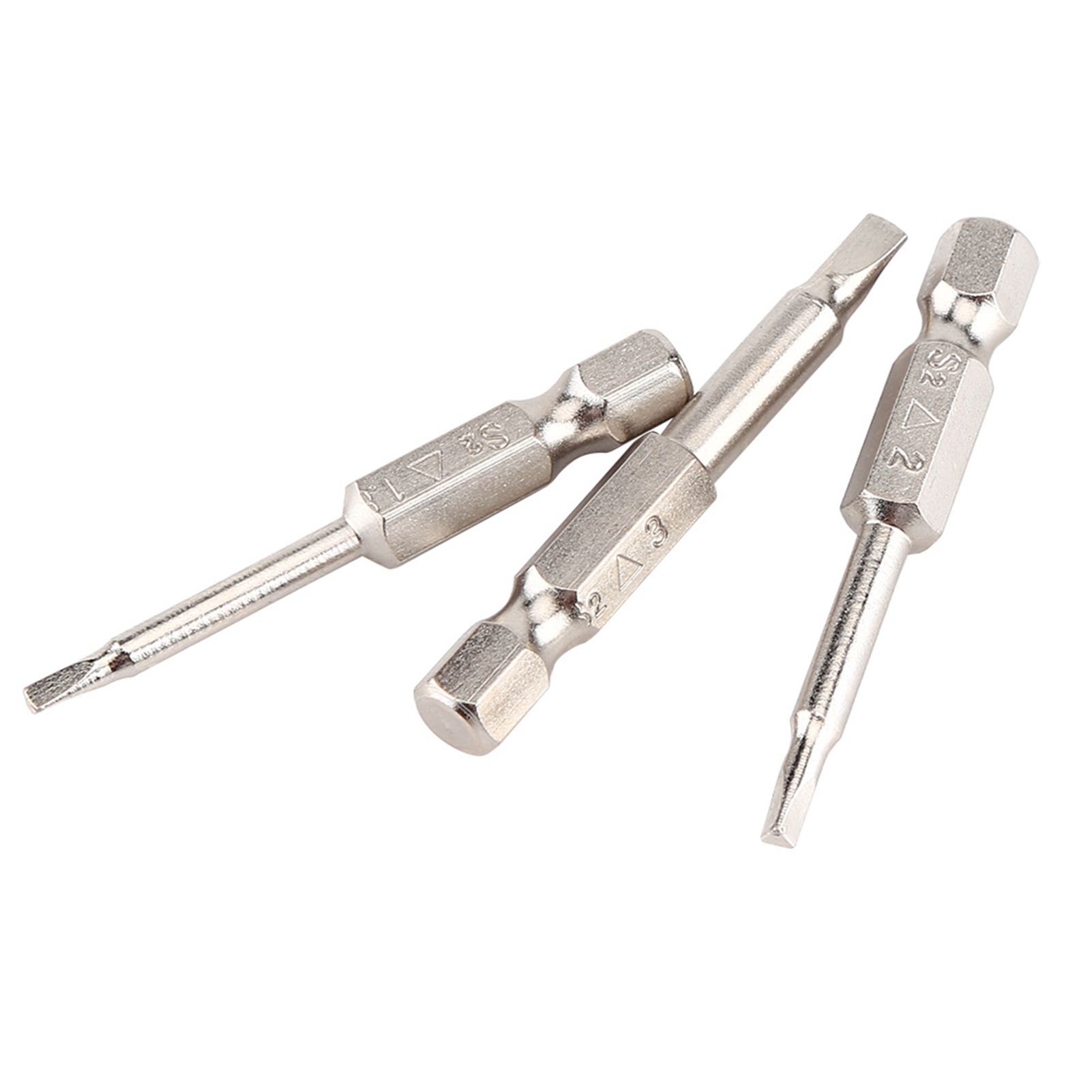 50 Stück 1/4"-sechskant-dreieckschraubendreherbits (1/4") Δ1,8/δ2,0/δ2,3/δ2,7/δ3,0, Stark Magnetisch