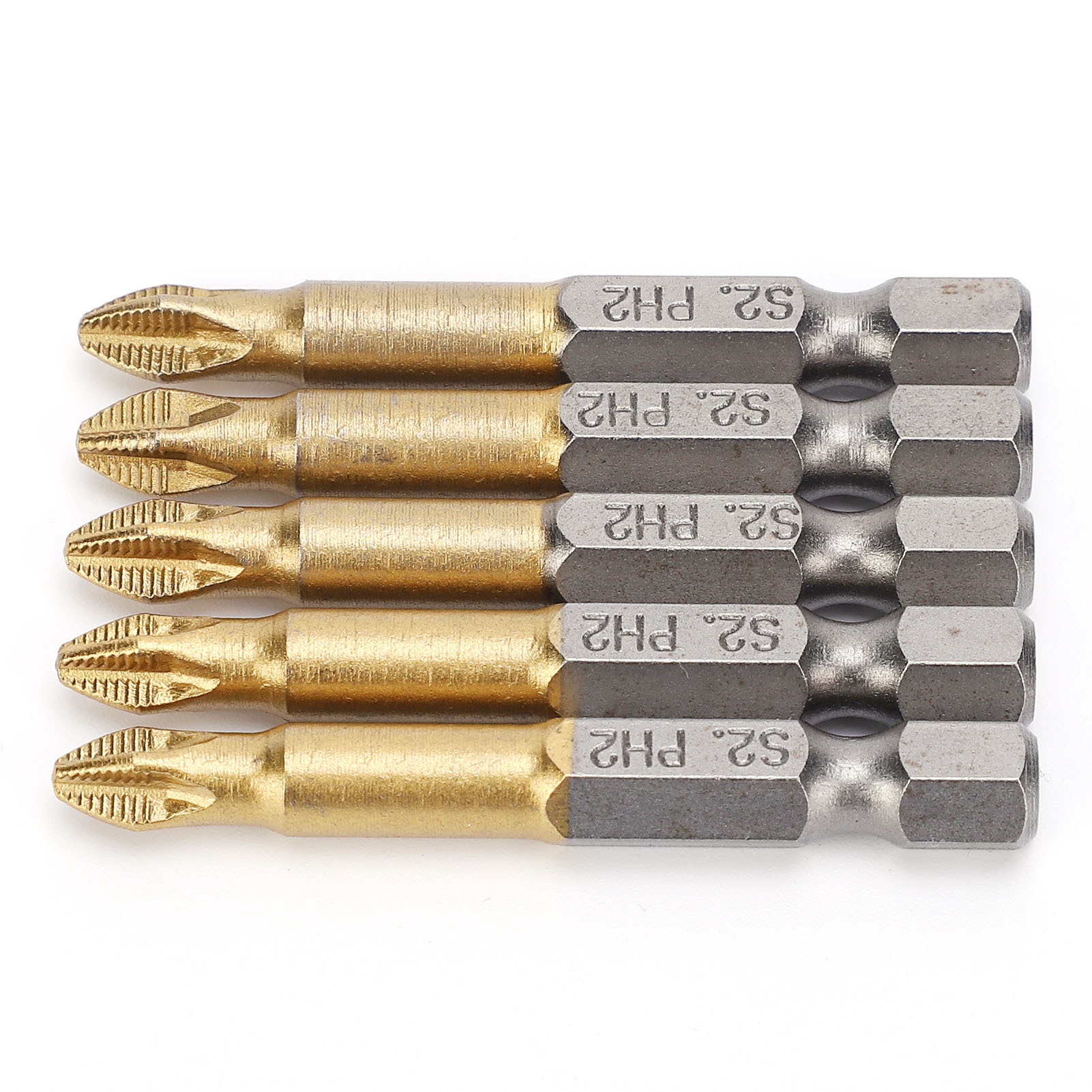 5-teiliges Ph2-kreuzschlitzschraubendreher-bit-set, Rutschfest, 6-mm-sechskantschaft, 50 Mm