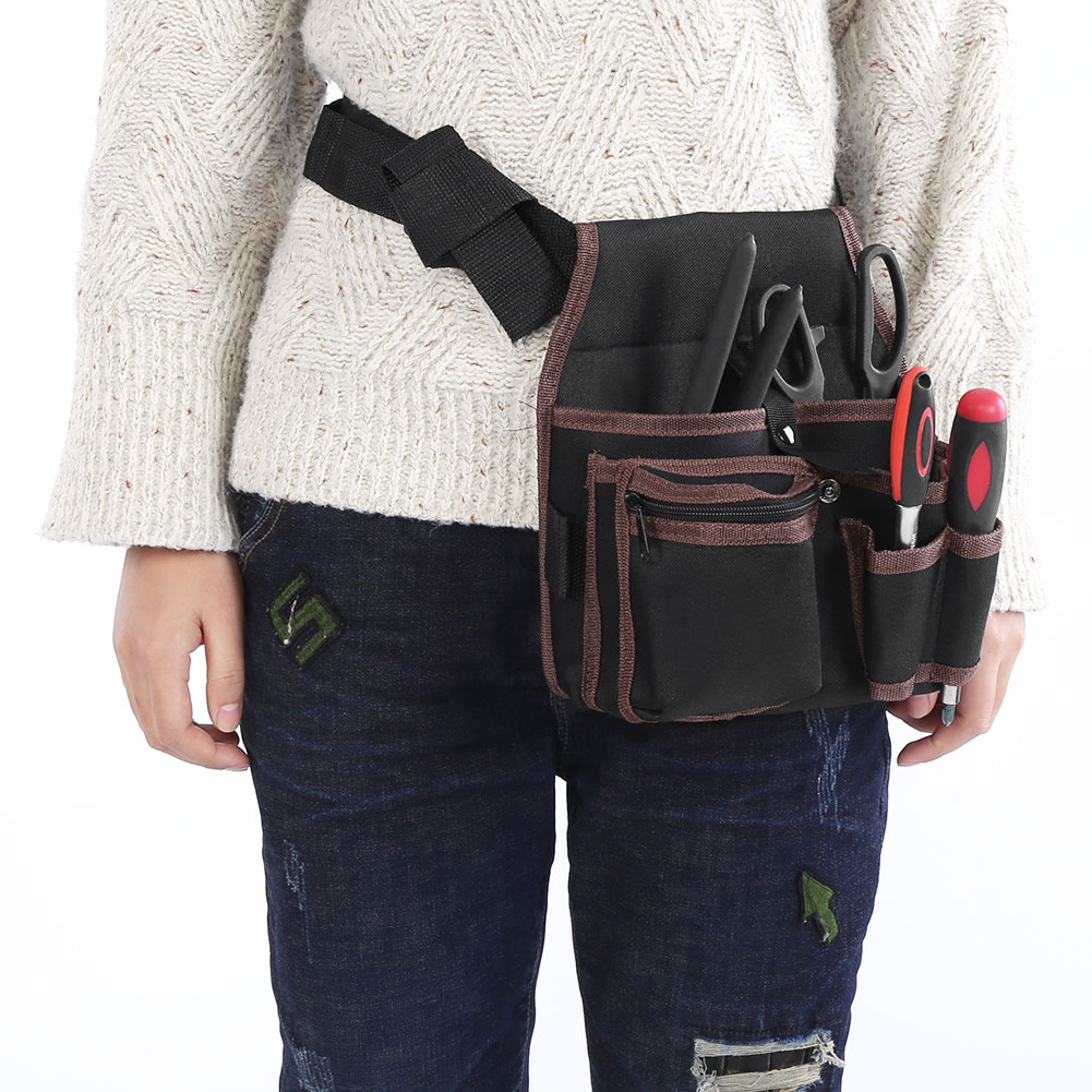 Multifunktionale Elektriker-werkzeugtasche Mit Hüfttasche Und Gürtelclip, Schwarz