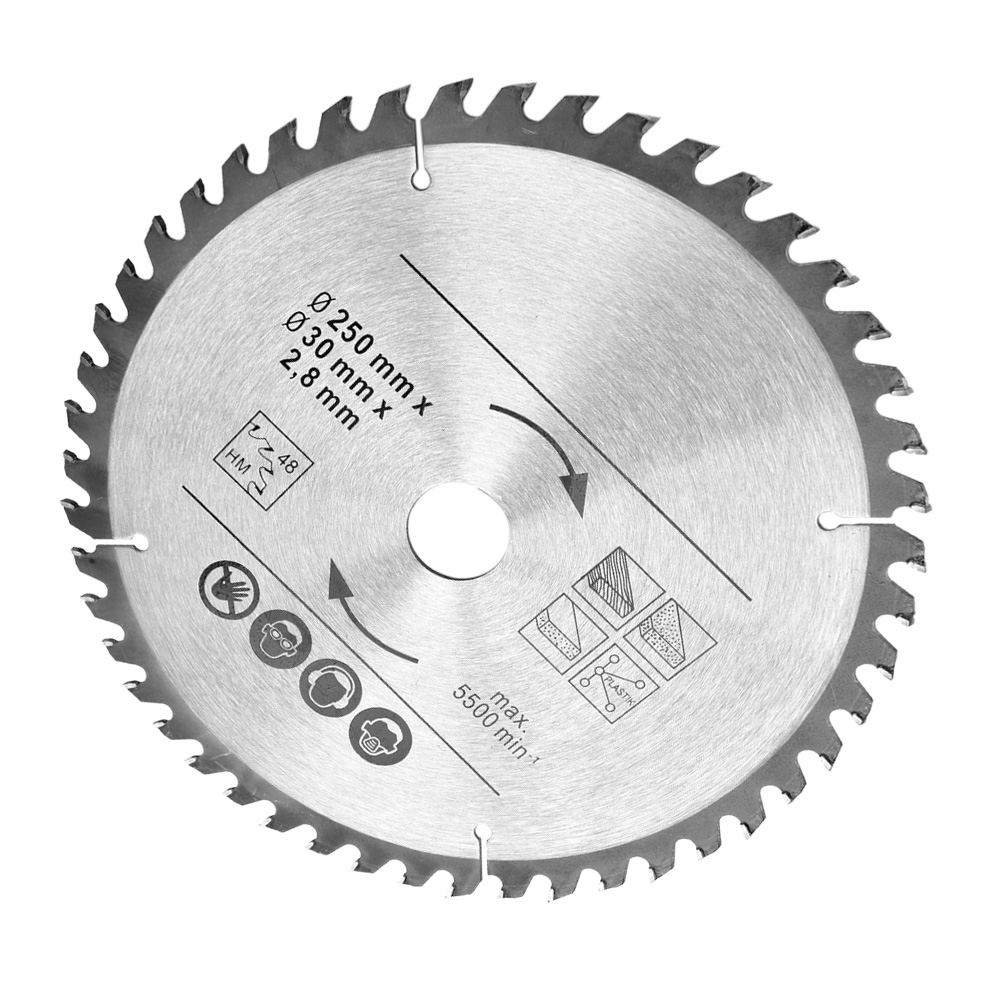 Kreissägeblatt 250 Mm, 48 Und 60 Zähne, Hartmetall-sägeblatt, Loch 30 Mm