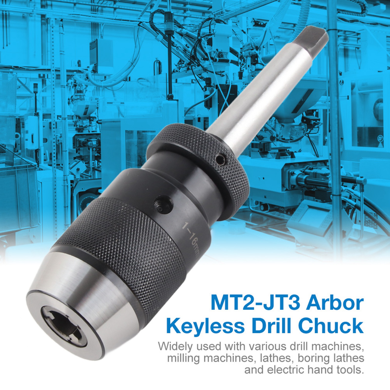 1-16 Mm Spannweite, 45 Stahl, Selbstsichernd, Schlüsselloses Drehfutter Mit Mt2-jt3 Kegelschaft