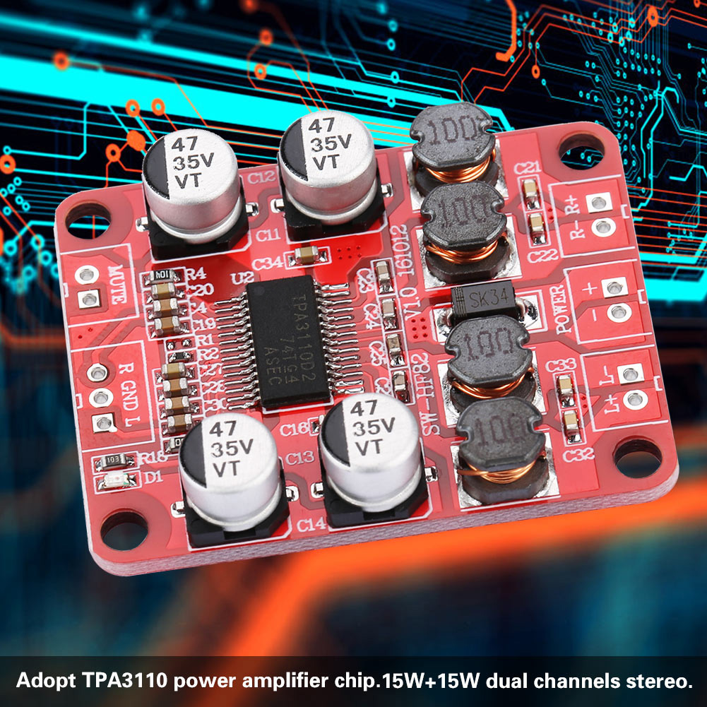 Tpa3110 Digitale Audio-leistungsverstärkerplatine 2x15w Zweikanal-stereo Hf82